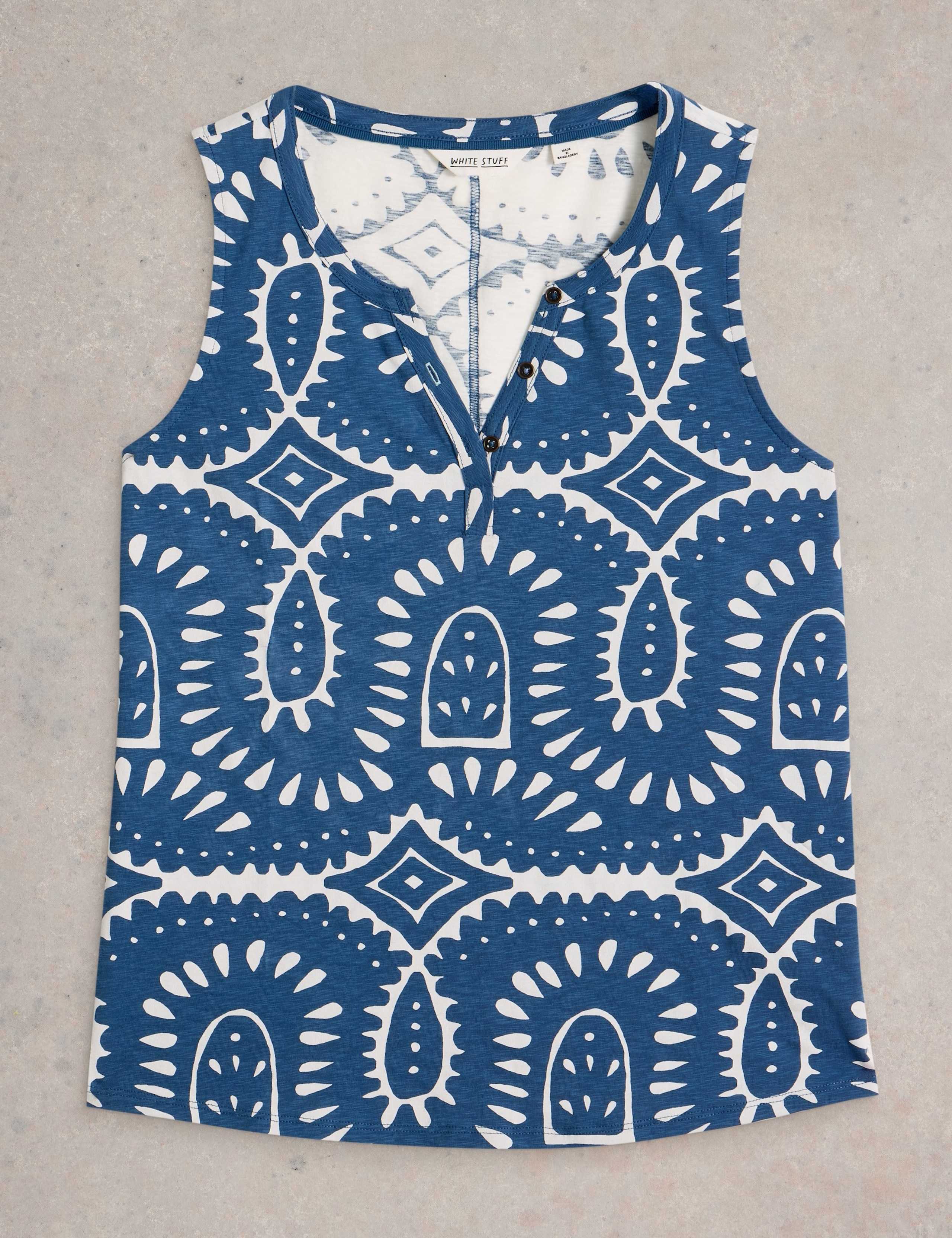 Pure Cotton Printed Notch Neck Vest 2 of 6