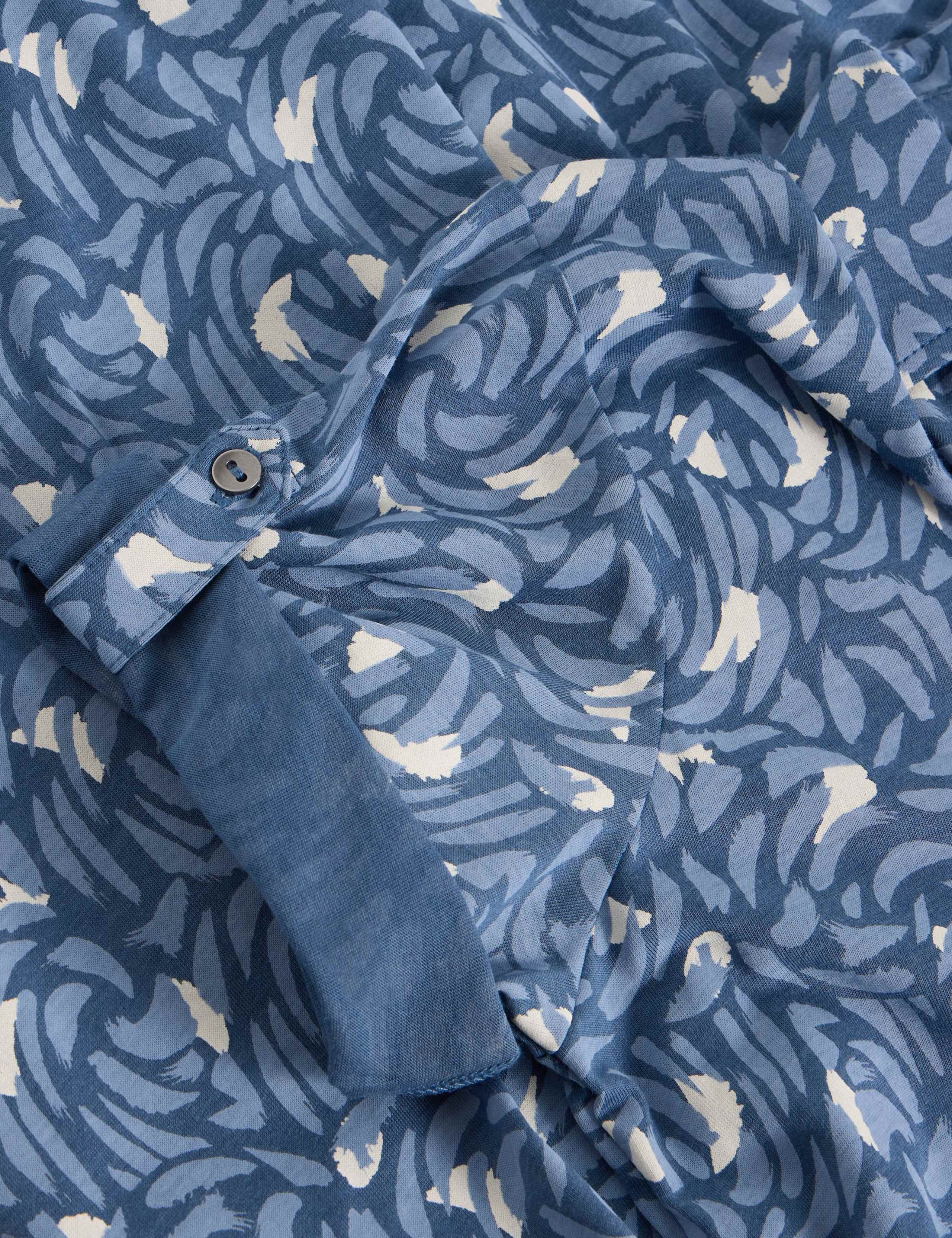 Cotton Blend Jersey Printed Midi Shirt Dress 6 of 6