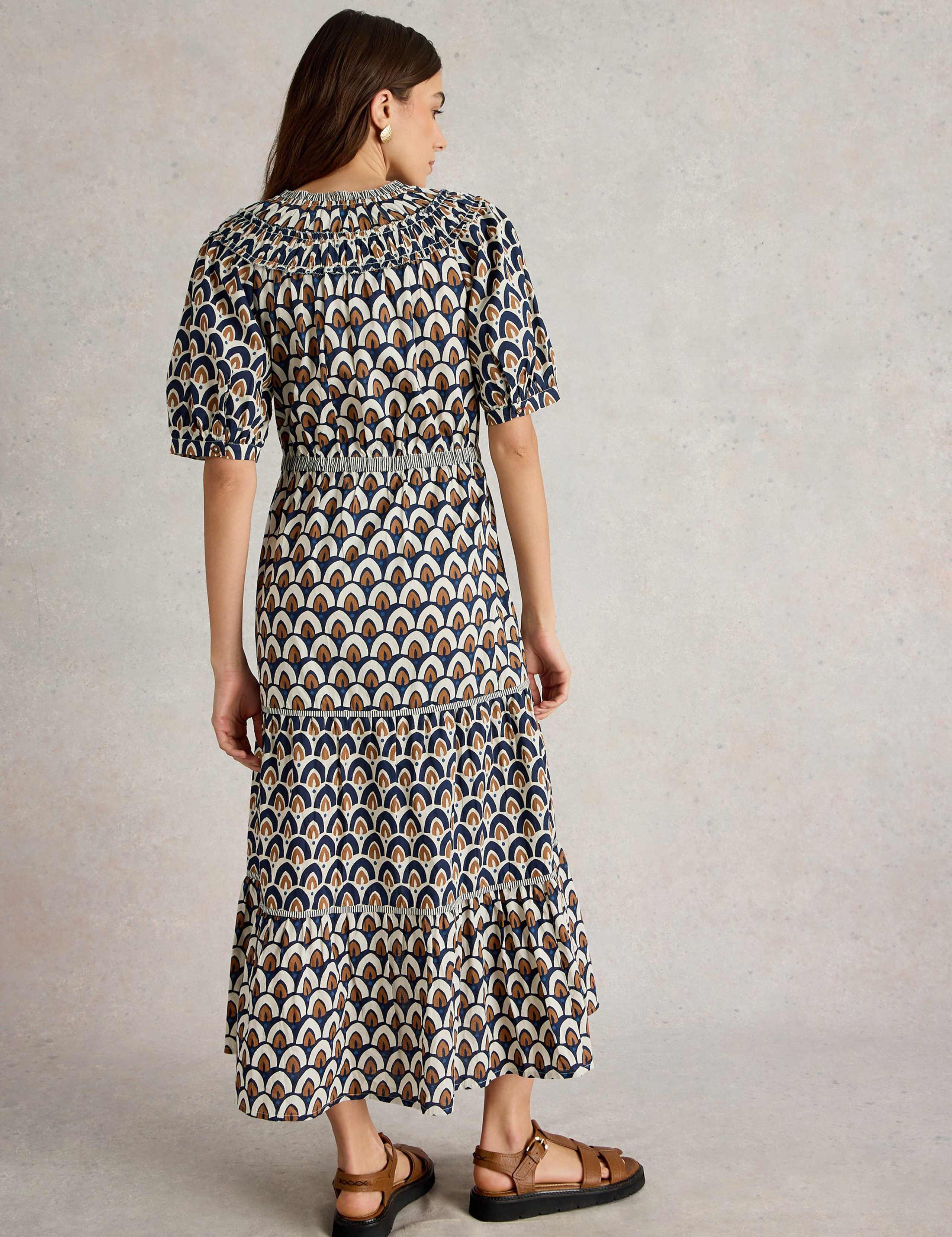 Pure Cotton Printed Midaxi Tiered Dress 3 of 6