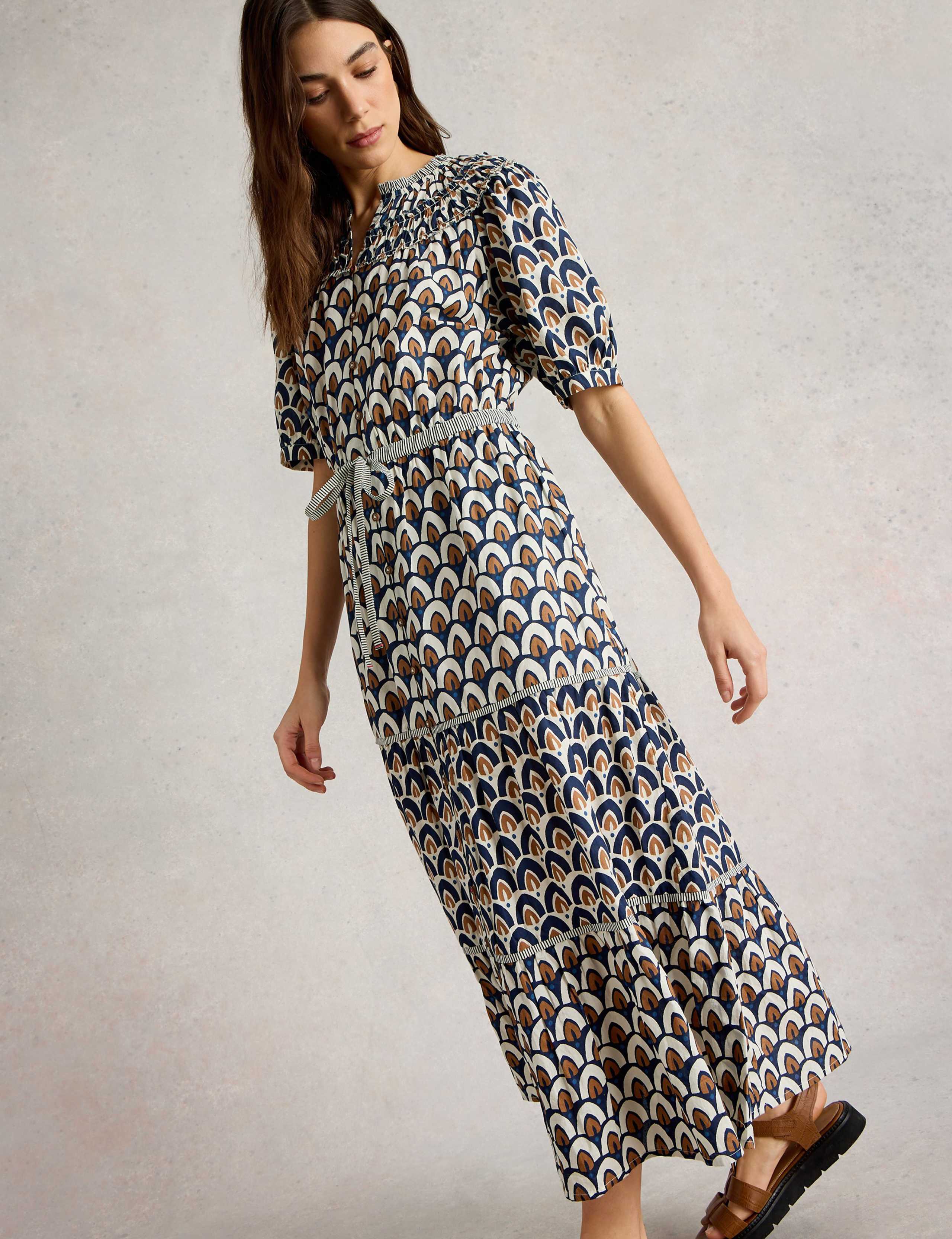 Pure Cotton Printed Midaxi Tiered Dress 5 of 6