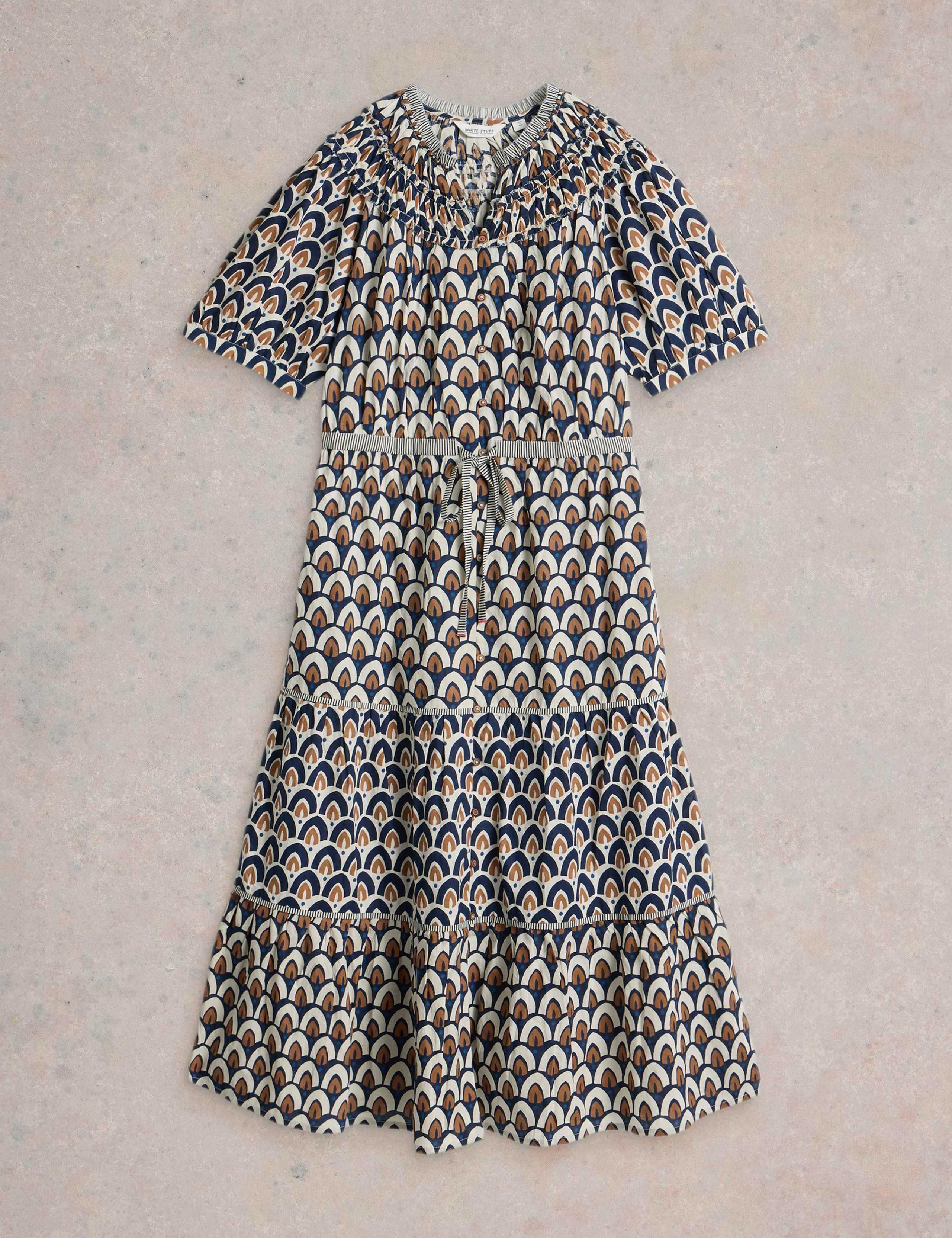 Pure Cotton Printed Midaxi Tiered Dress 2 of 6