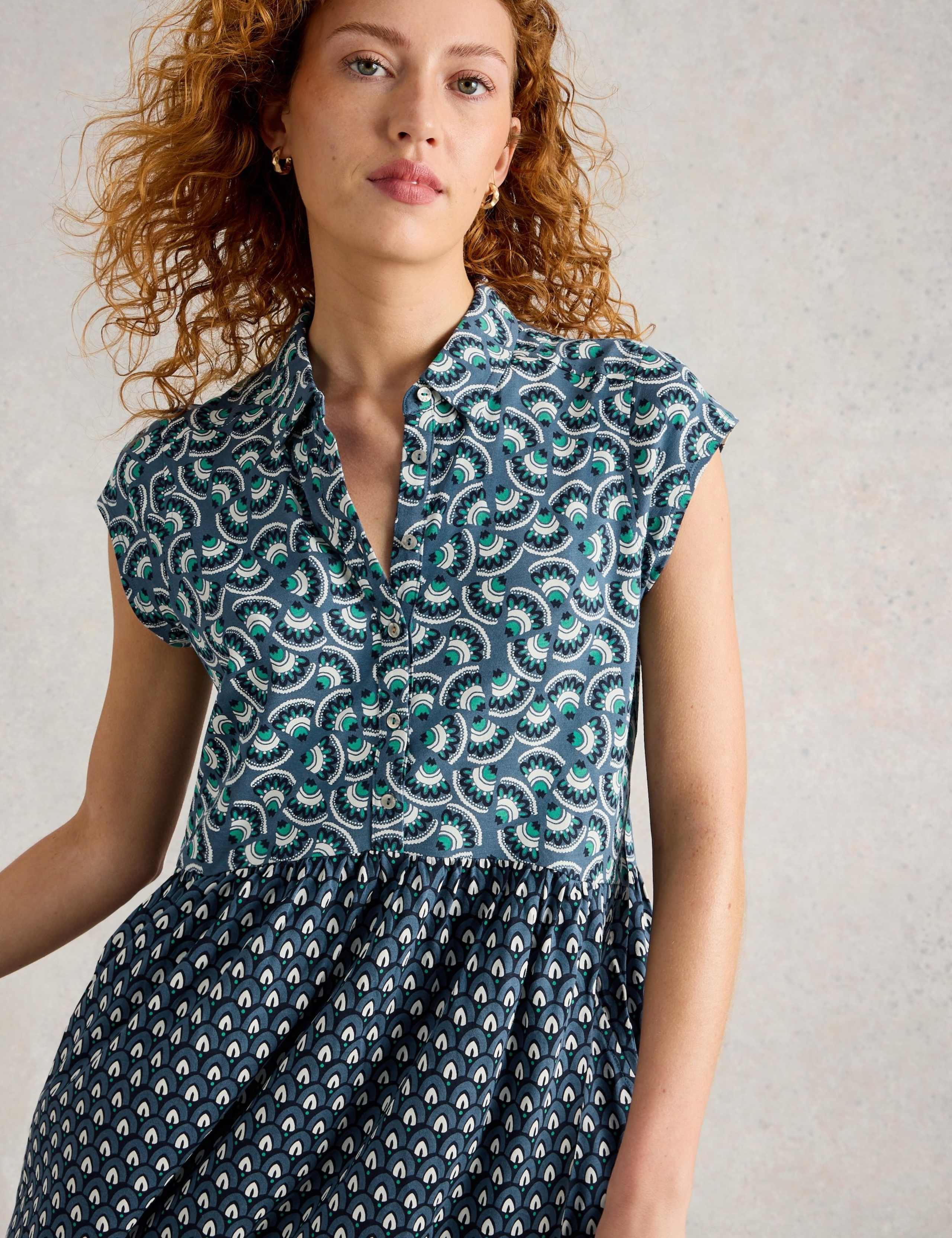 Jersey Printed Relaxed Shirt Dress 5 of 6
