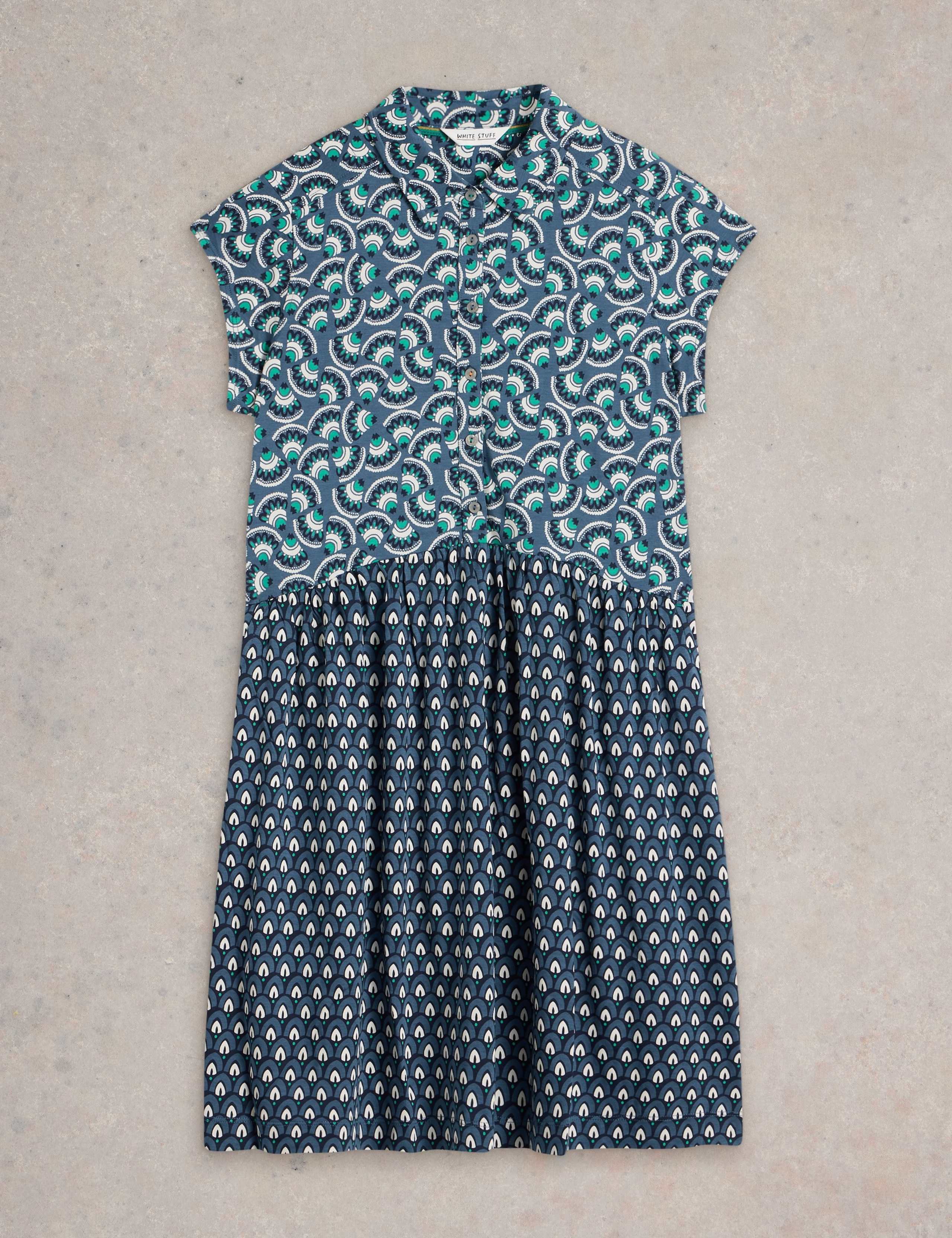 Jersey Printed Relaxed Shirt Dress 2 of 6