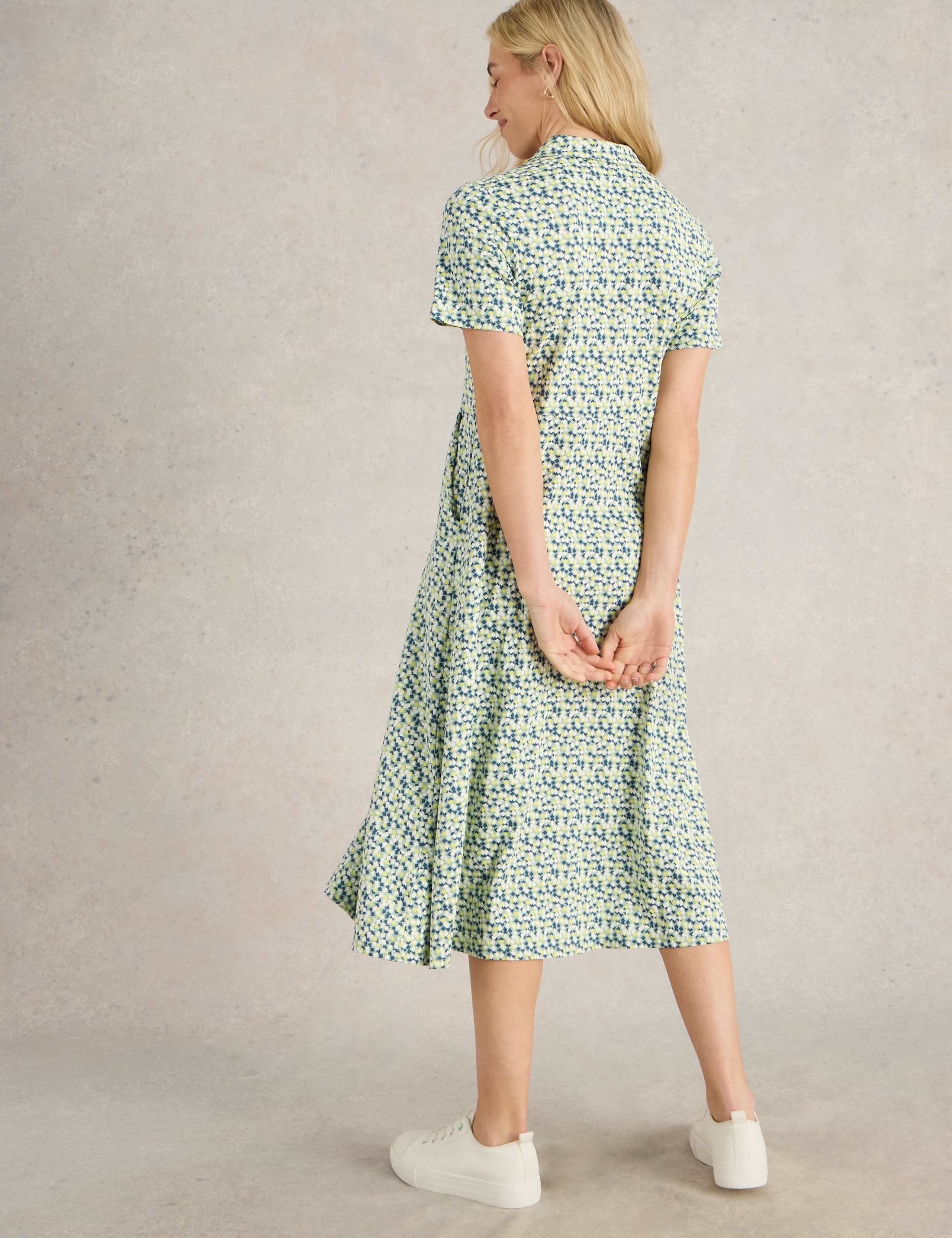 Jersey Printed Midi Shirt Dress 3 of 6