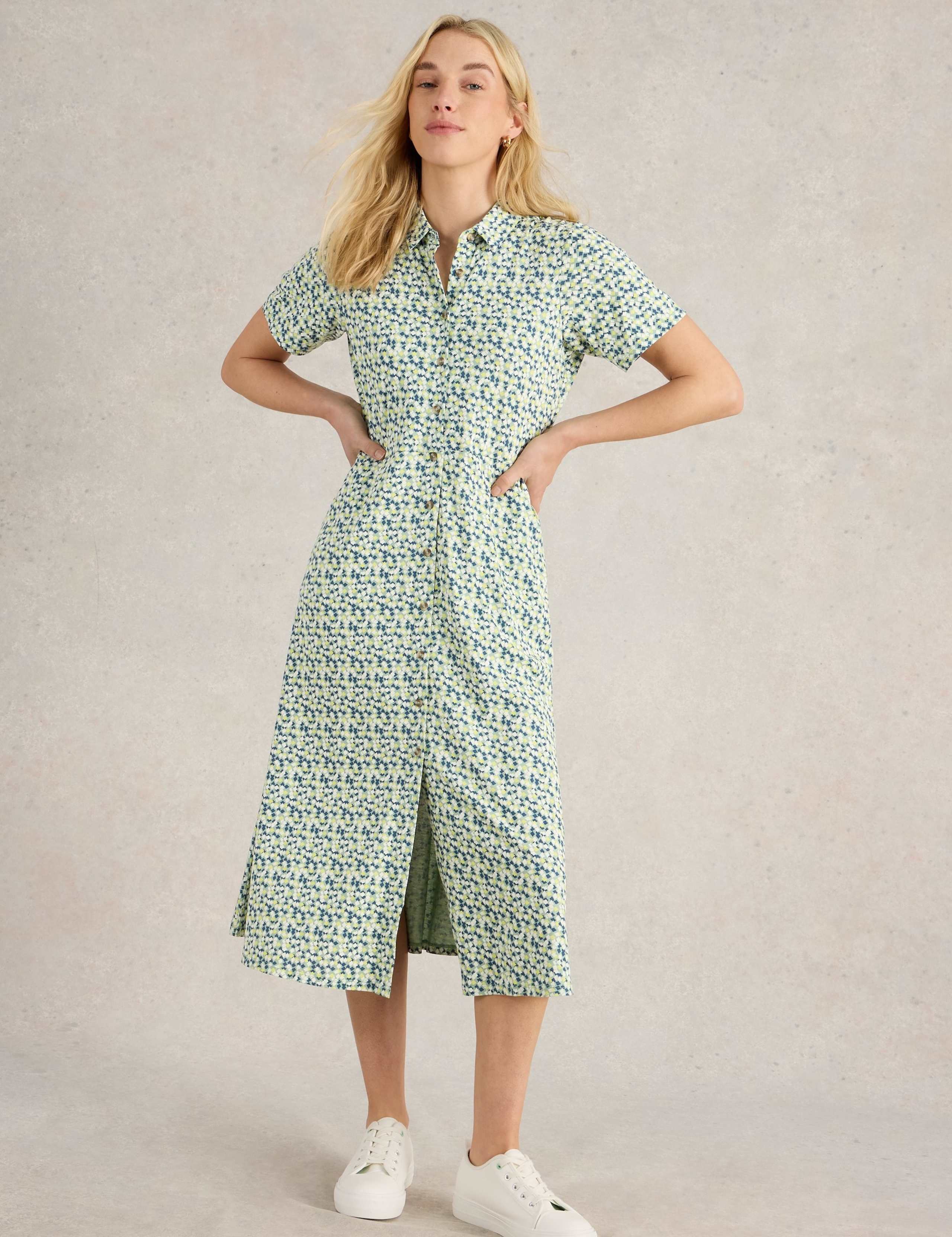 Jersey Printed Midi Shirt Dress 5 of 6