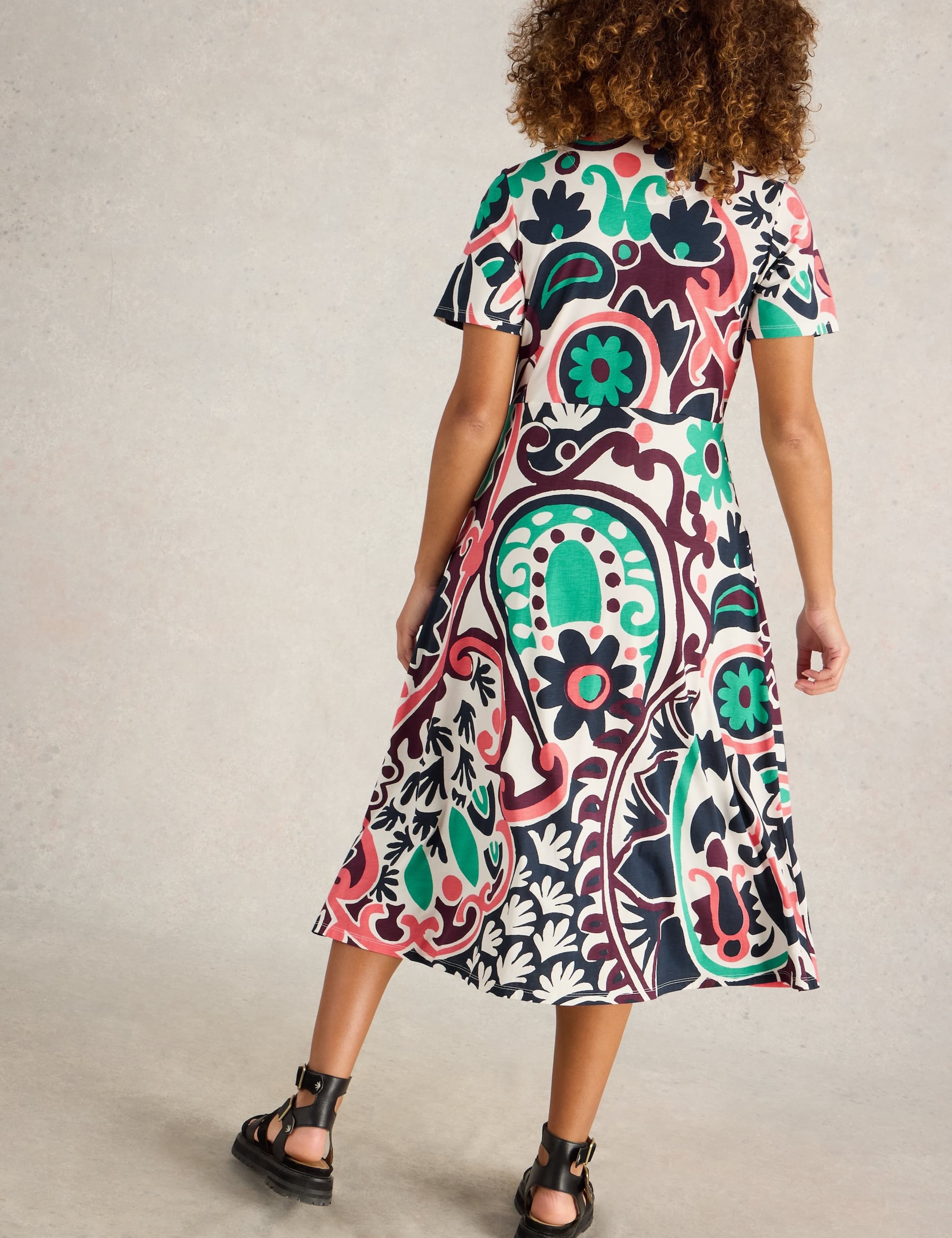 Jersey Printed Midi Shirt Dress 3 of 6