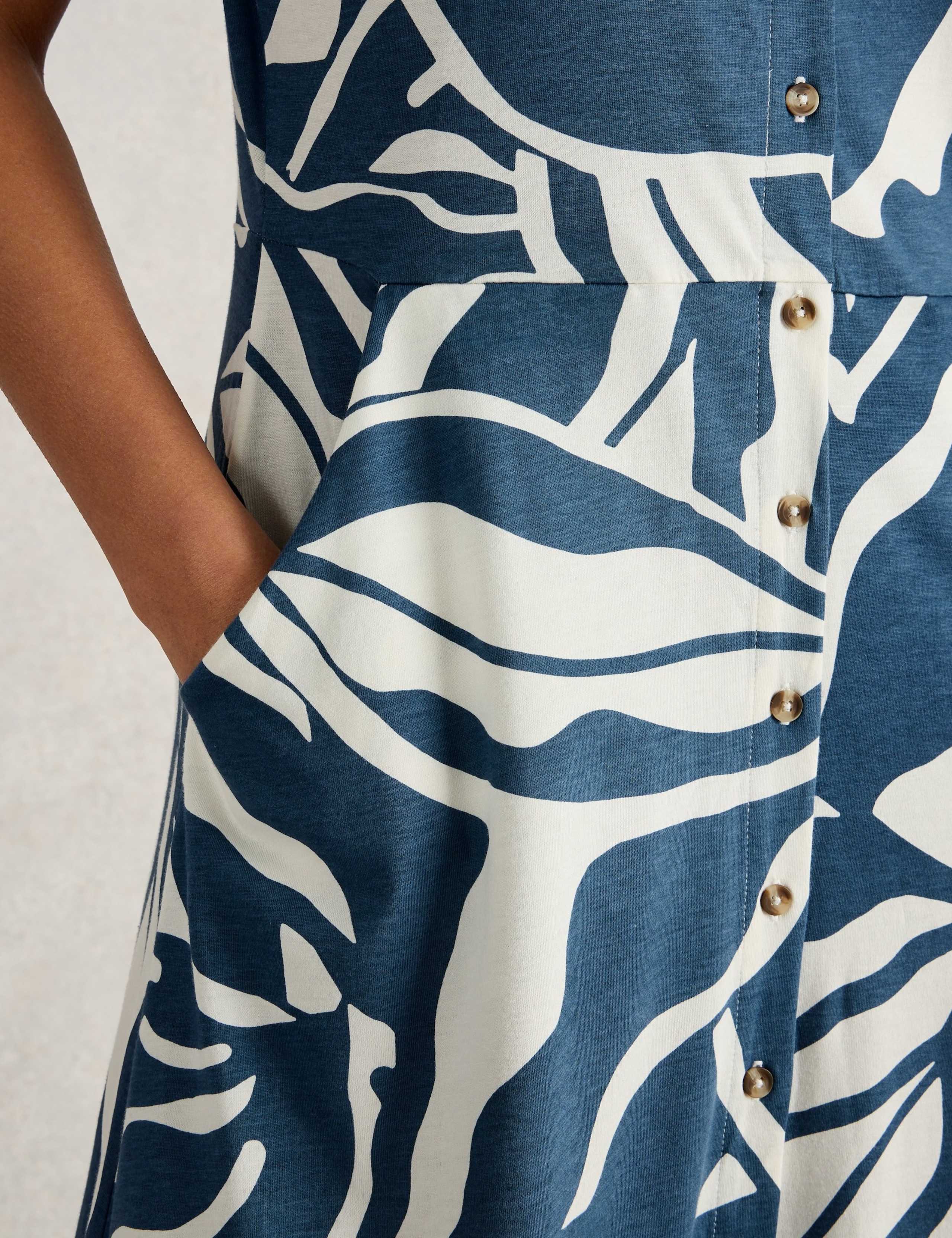 Jersey Printed Midi Shirt Dress 4 of 6
