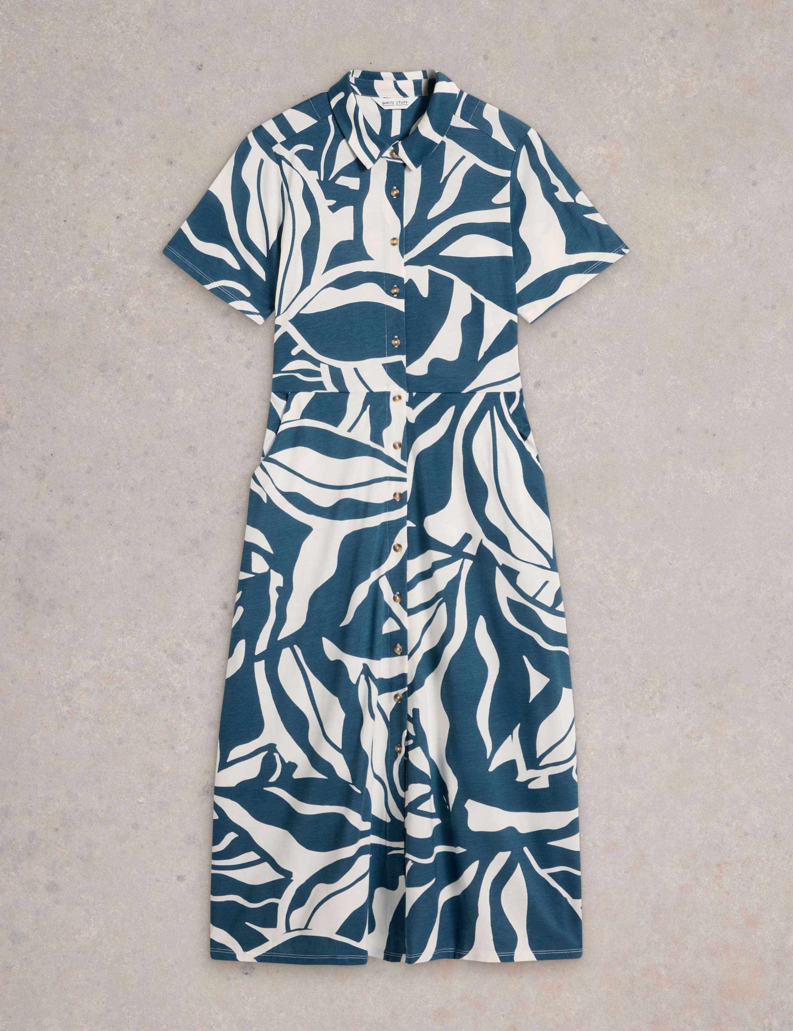 Jersey Printed Midi Shirt Dress 2 of 6