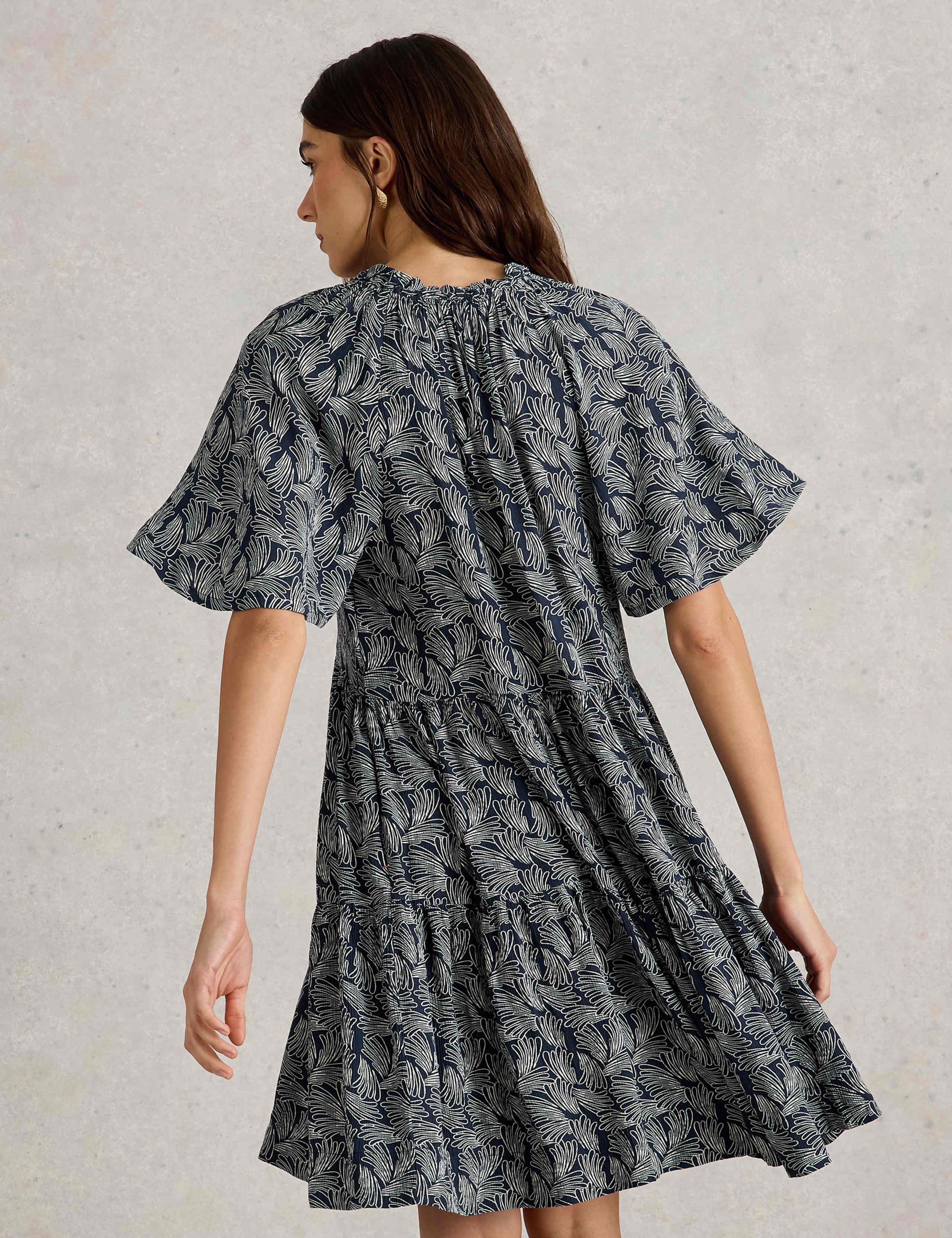 Printed Knee Length Tiered Dress 3 of 4