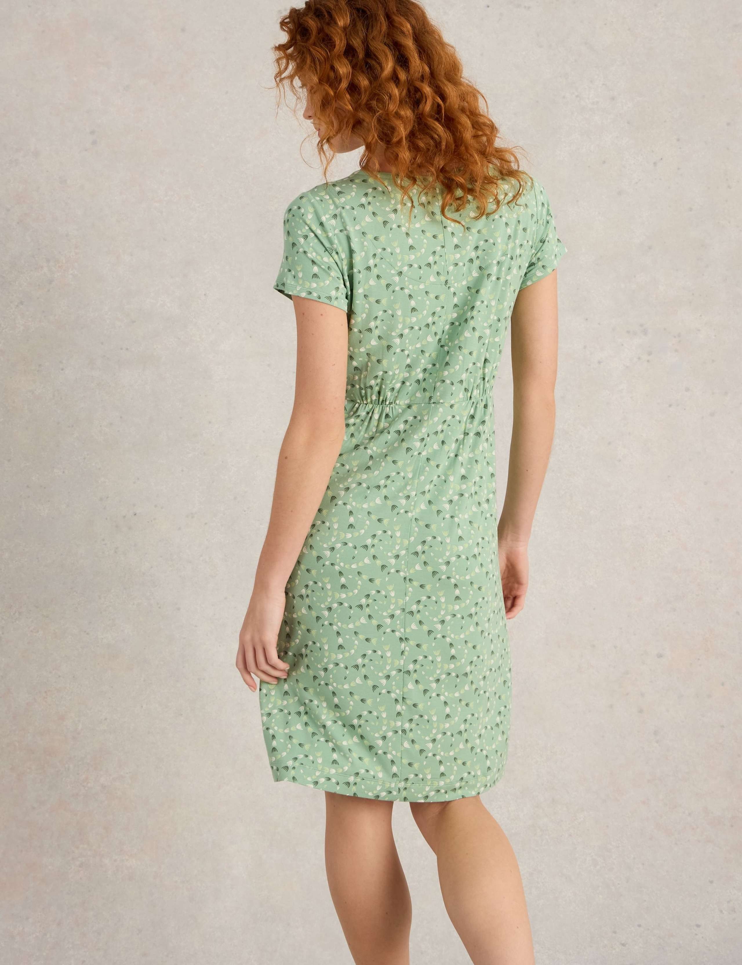 Jersey Printed Knee Length Shift Dress 3 of 6