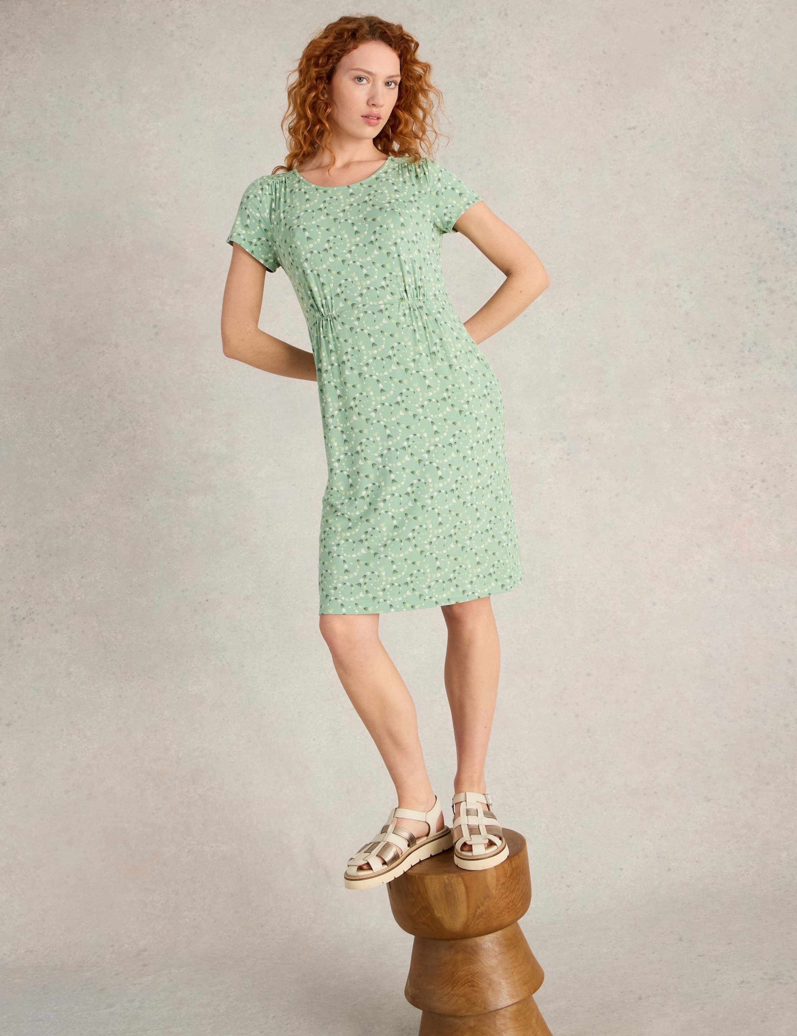 Jersey Printed Knee Length Shift Dress 5 of 6