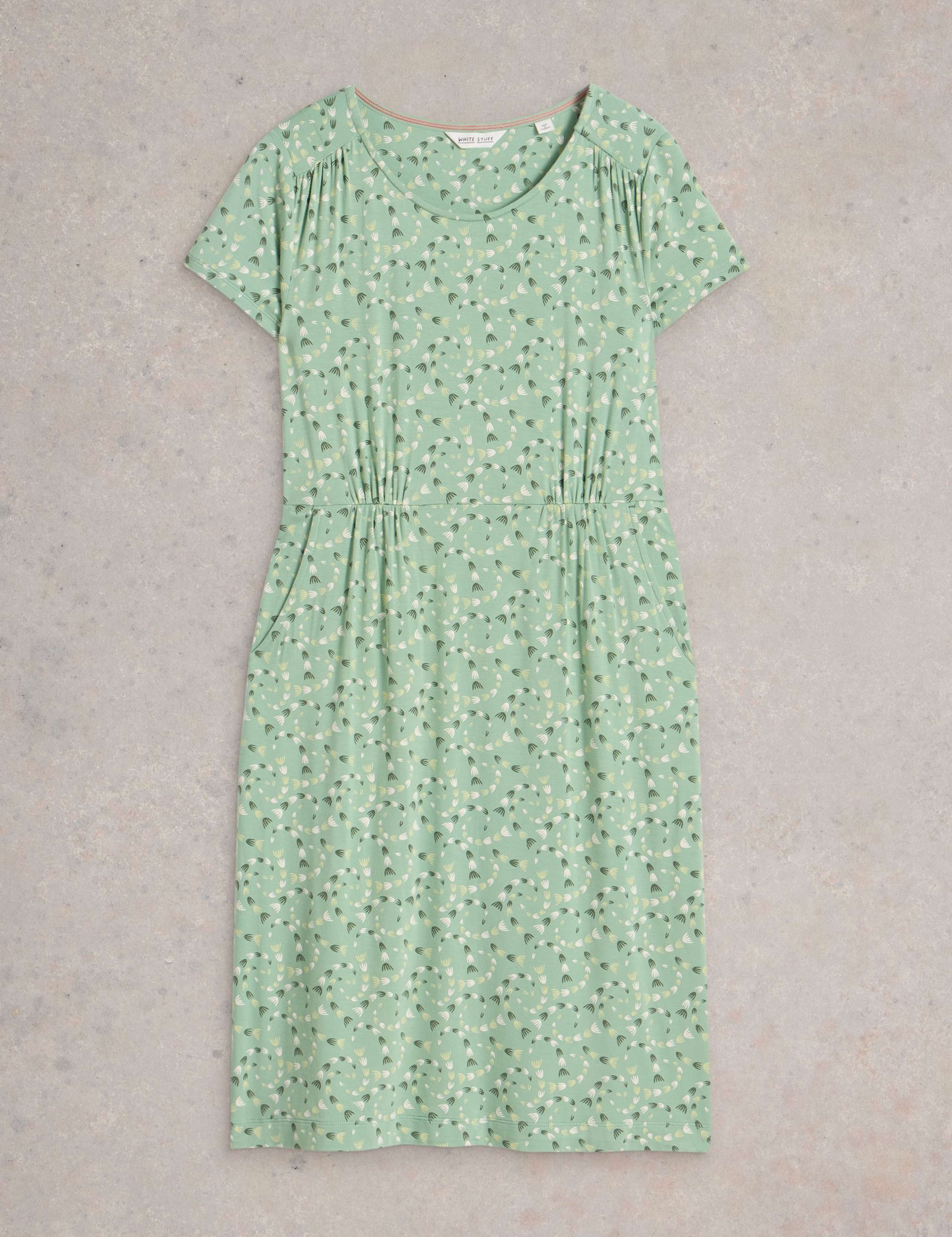Jersey Printed Knee Length Shift Dress 2 of 6