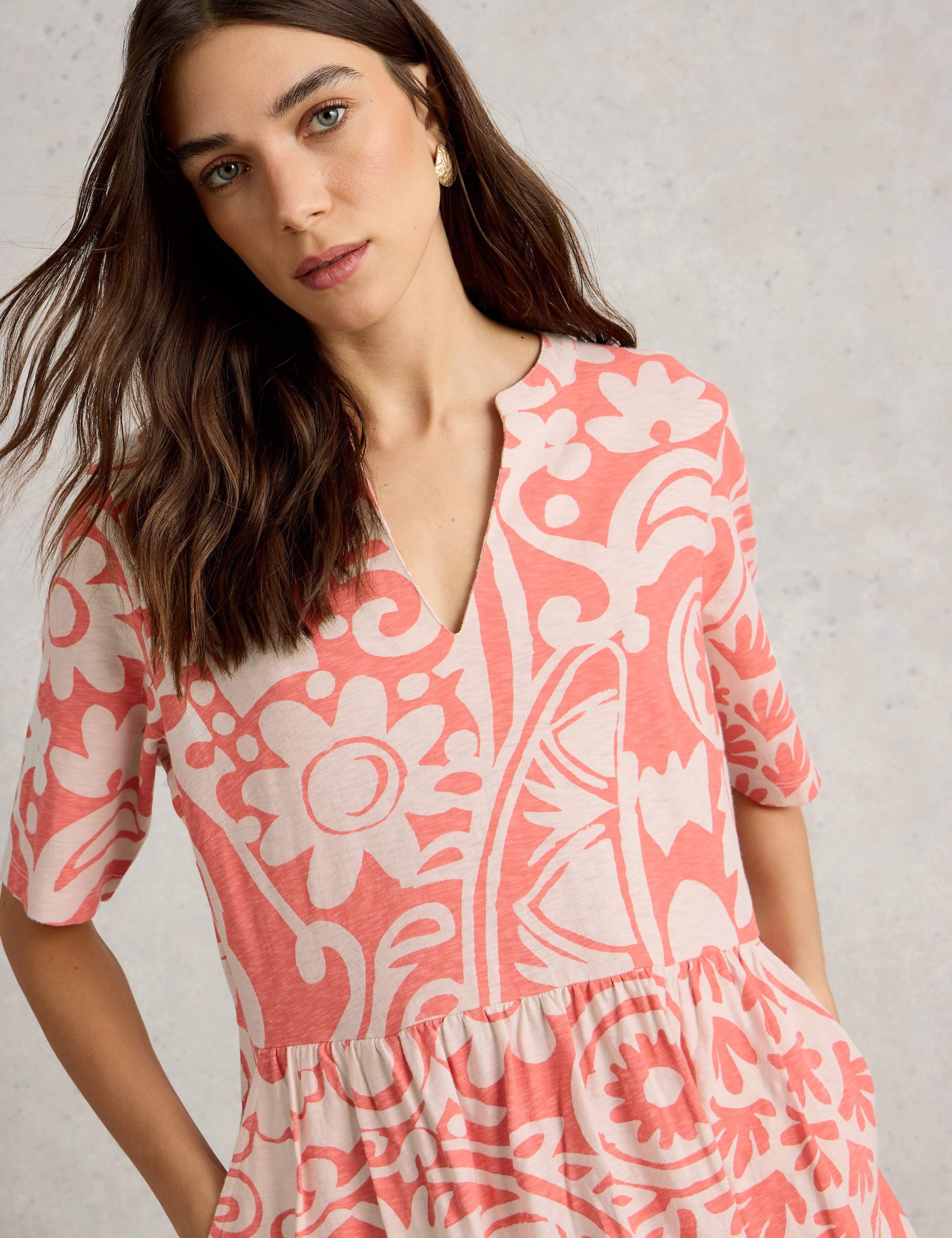 Jersey Printed V-Neck Shift Dress 5 of 6