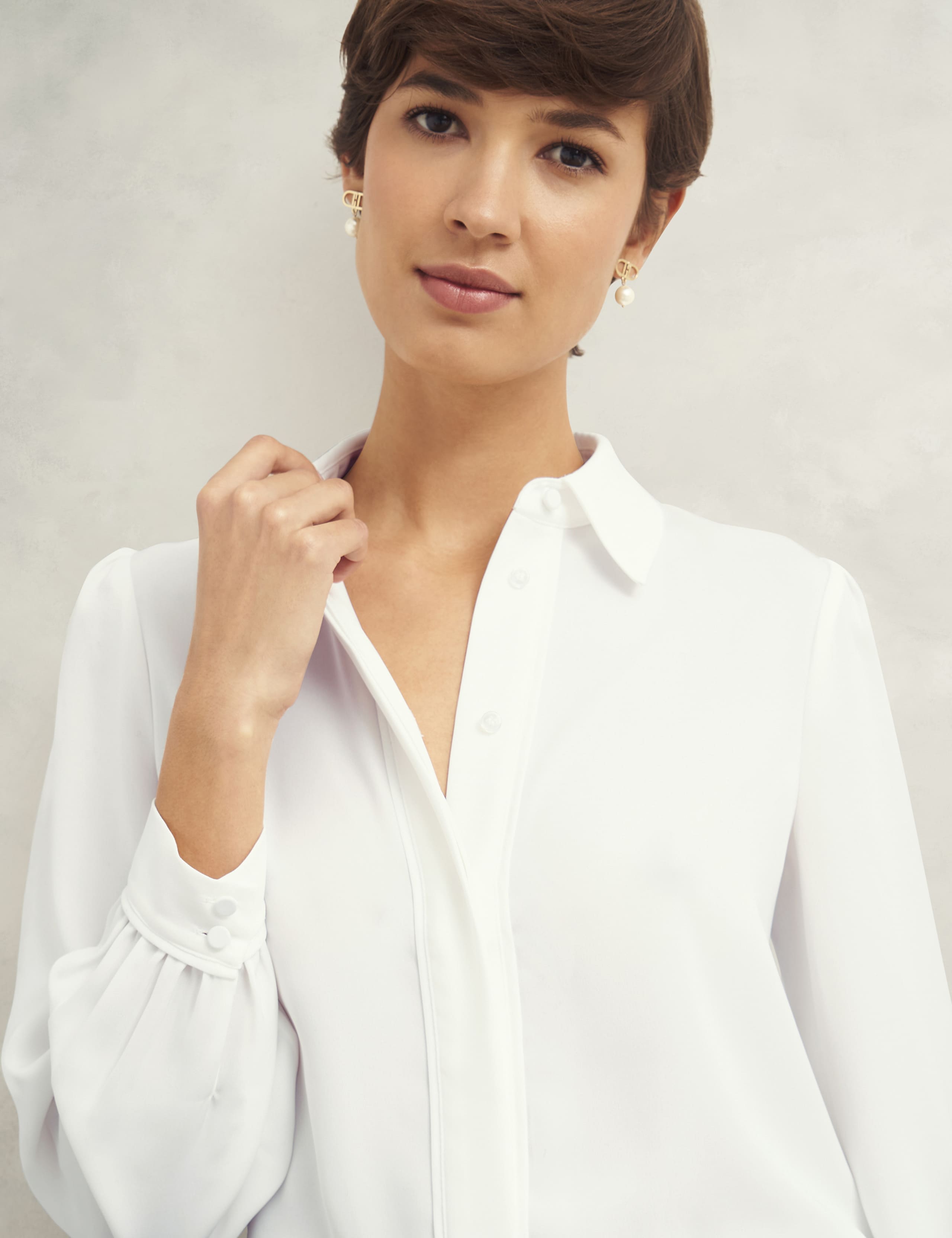 Collared Blouson Sleeve Shirt 4 of 7