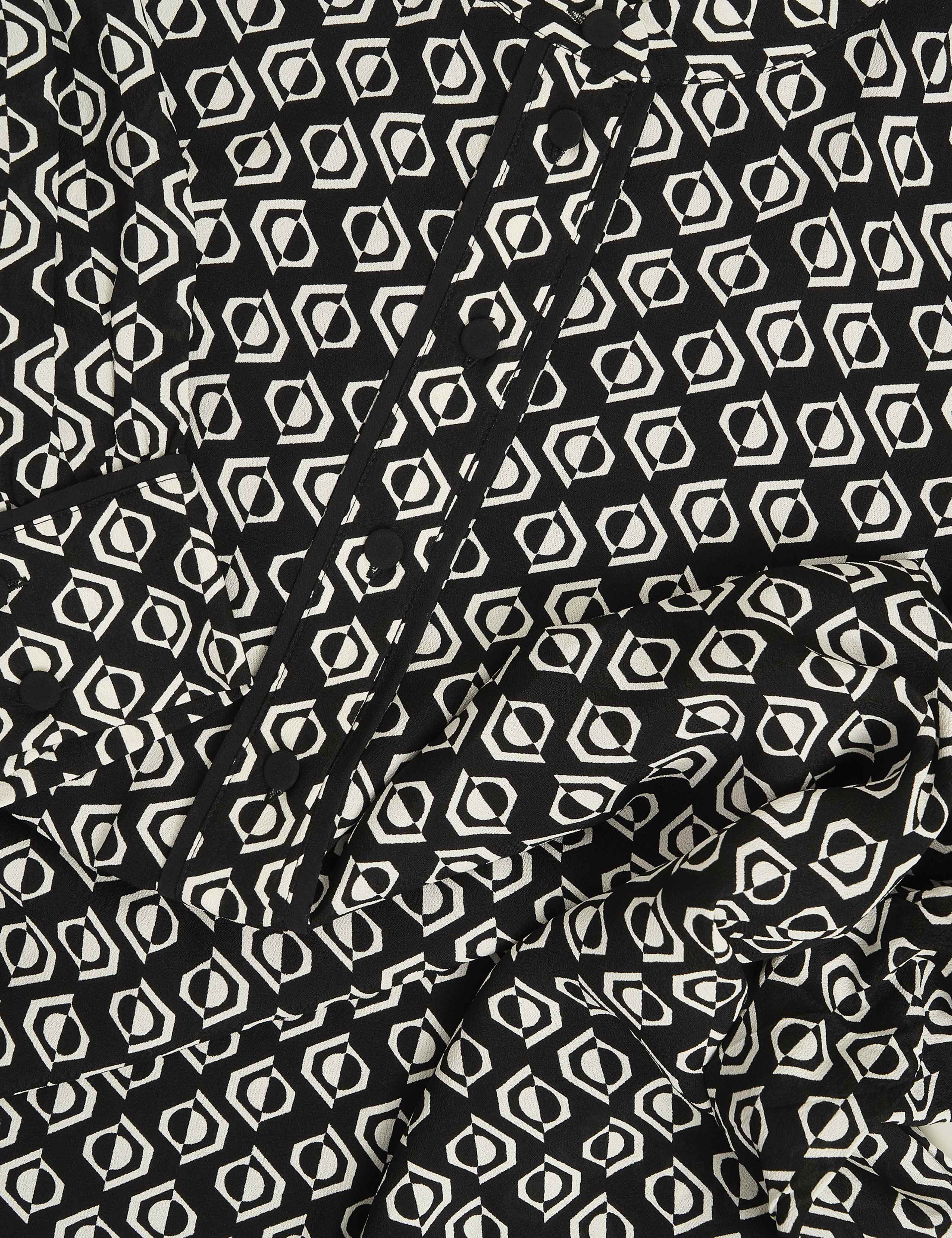 Geometric Button Detail Blouson Sleeve Blouse 9 of 9
