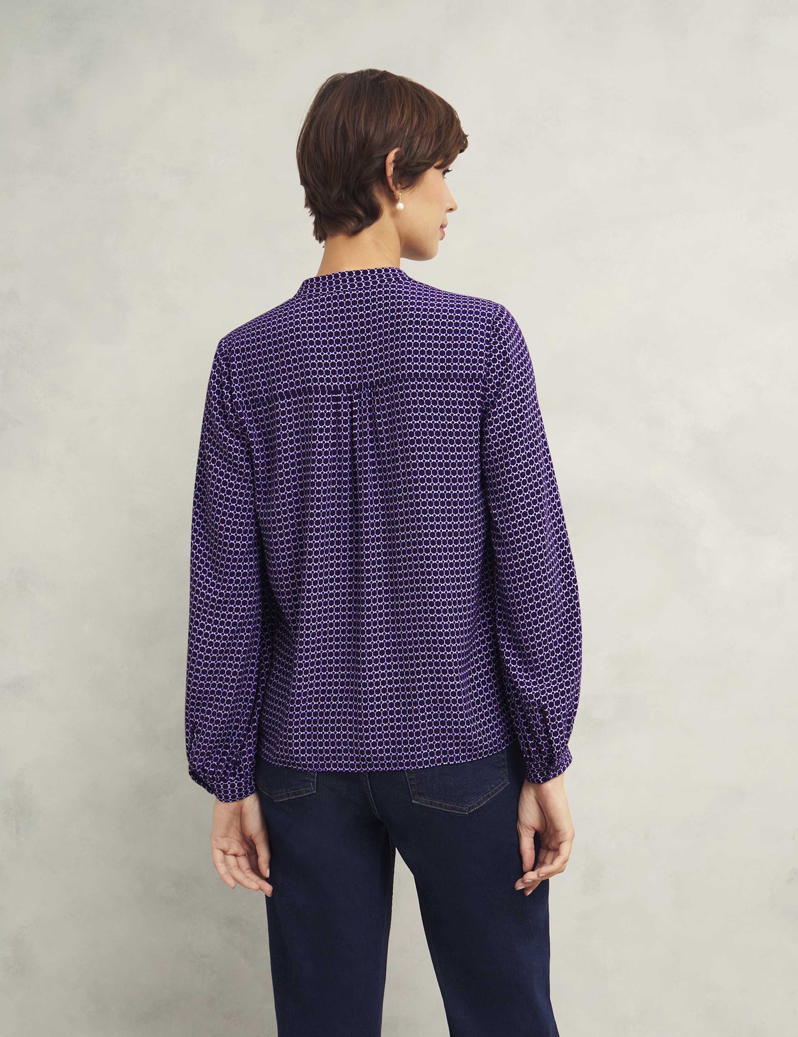 Geometric V-Neck Blouse 4 of 10