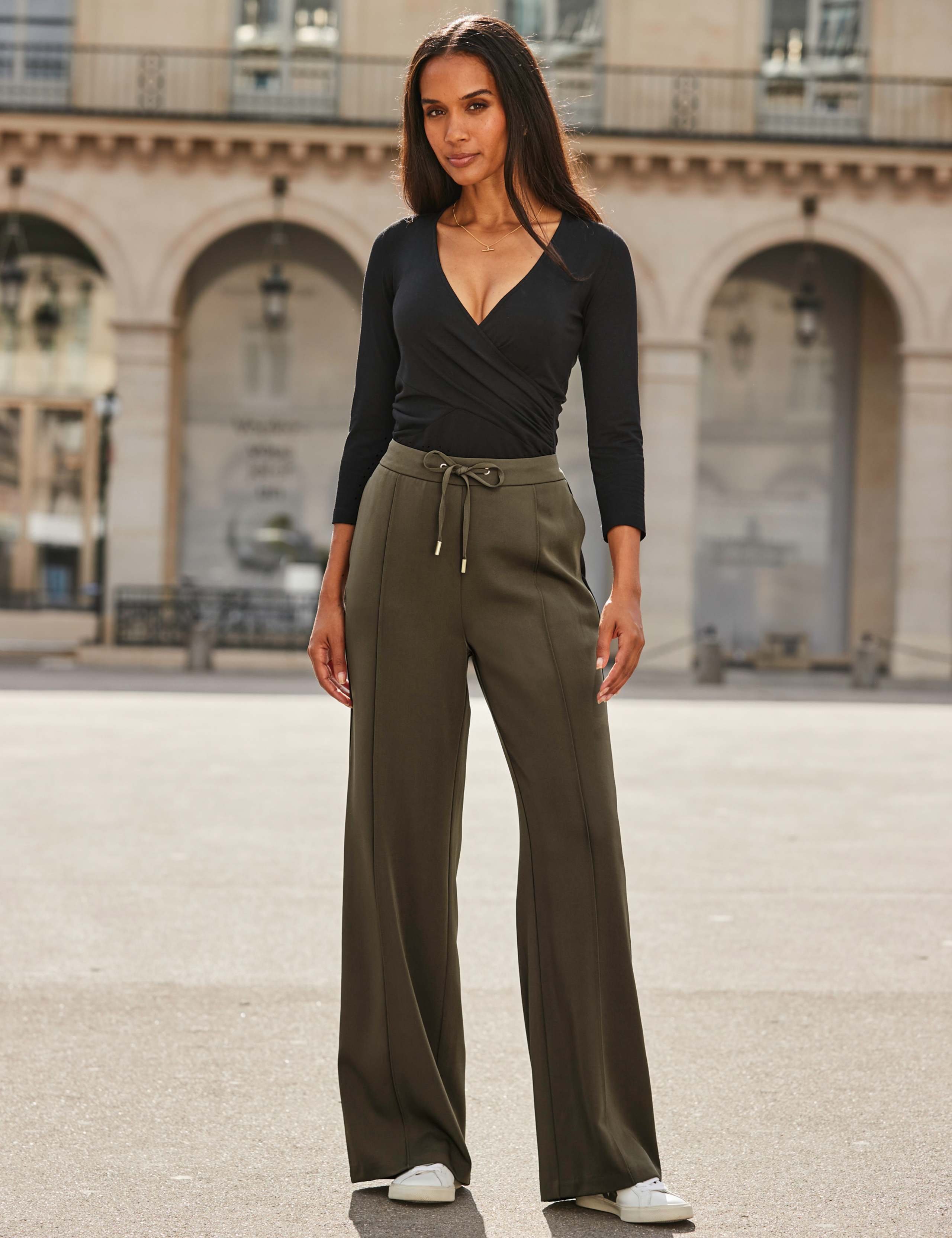 Jersey 3/4 Sleeve Wrap Top 7 of 7