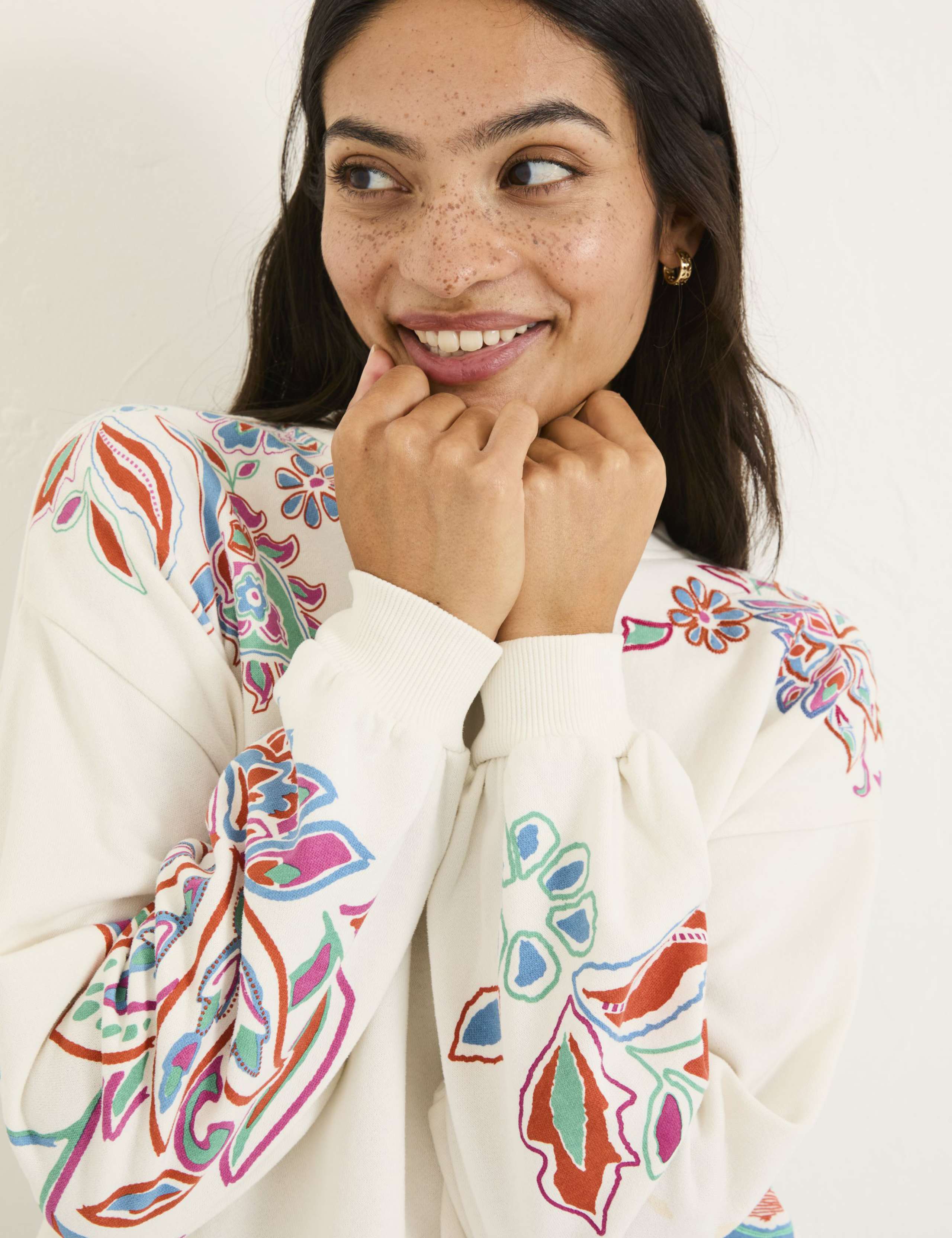 Cotton Rich Embroidered Crew Neck Sweatshirt 4 of 5