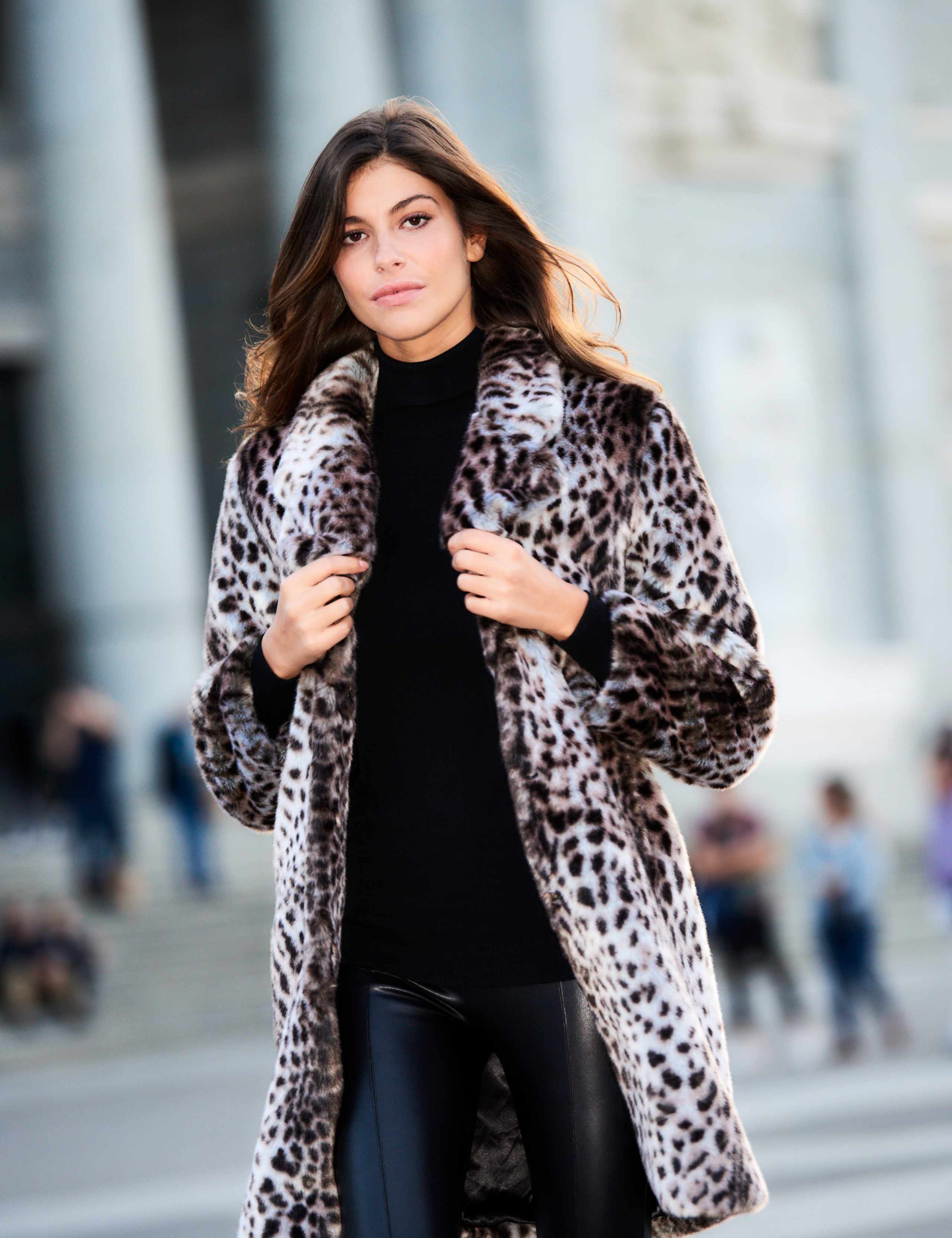 Faux Fur Leopard Print Coat 2 of 4