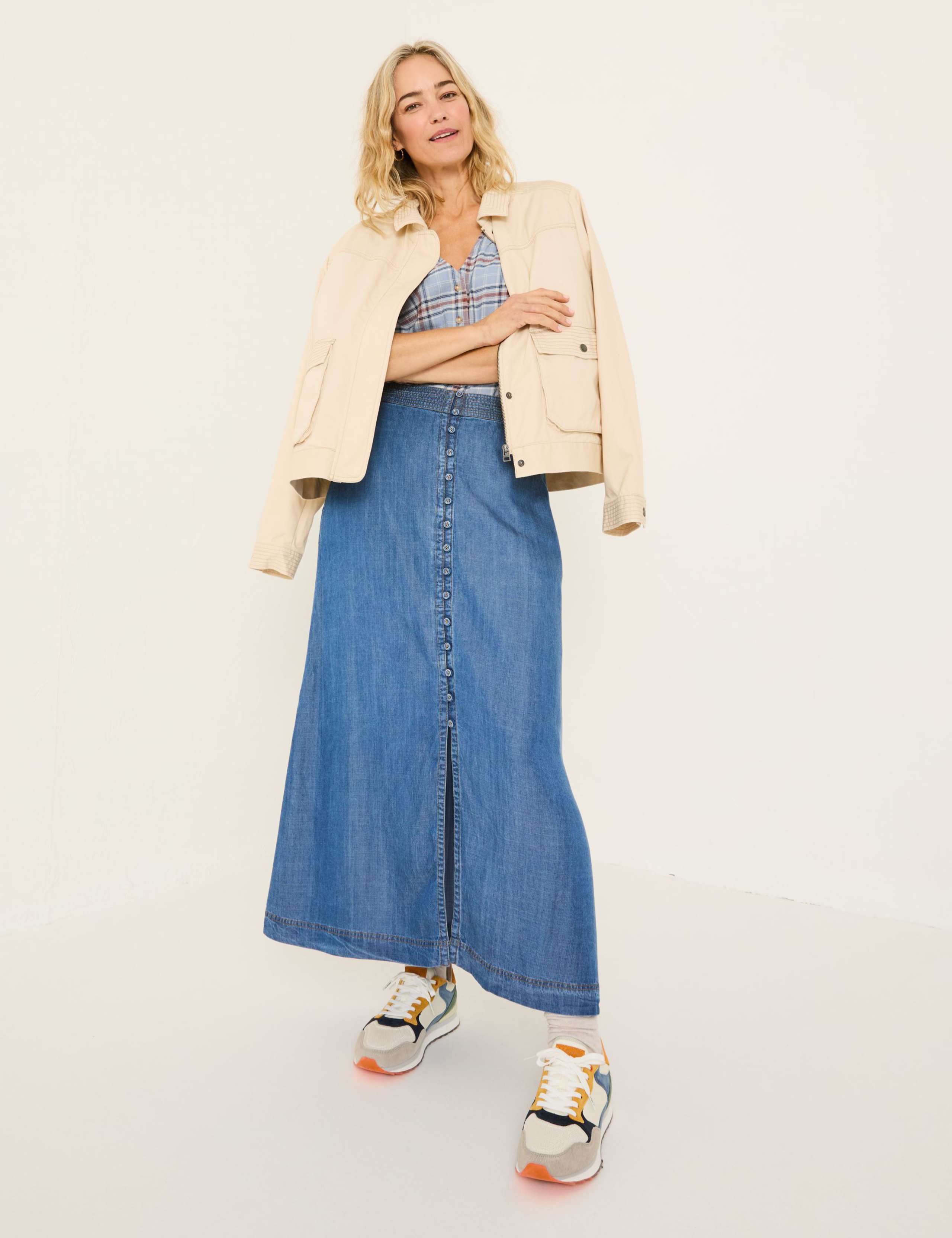 Pure Lyocell Denim Midi Skirt 5 of 5