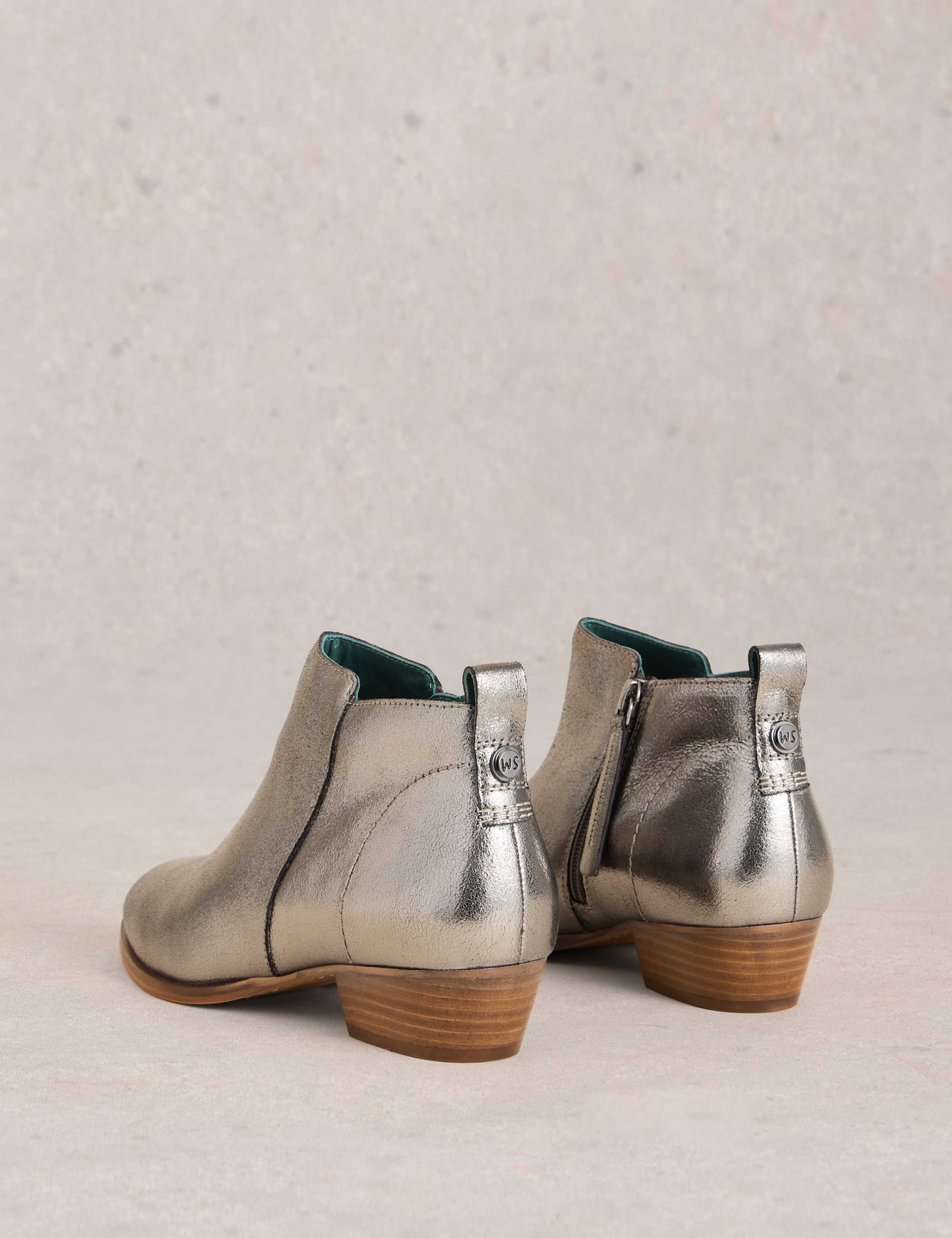 Leather Block Heel Ankle Boots 3 of 4