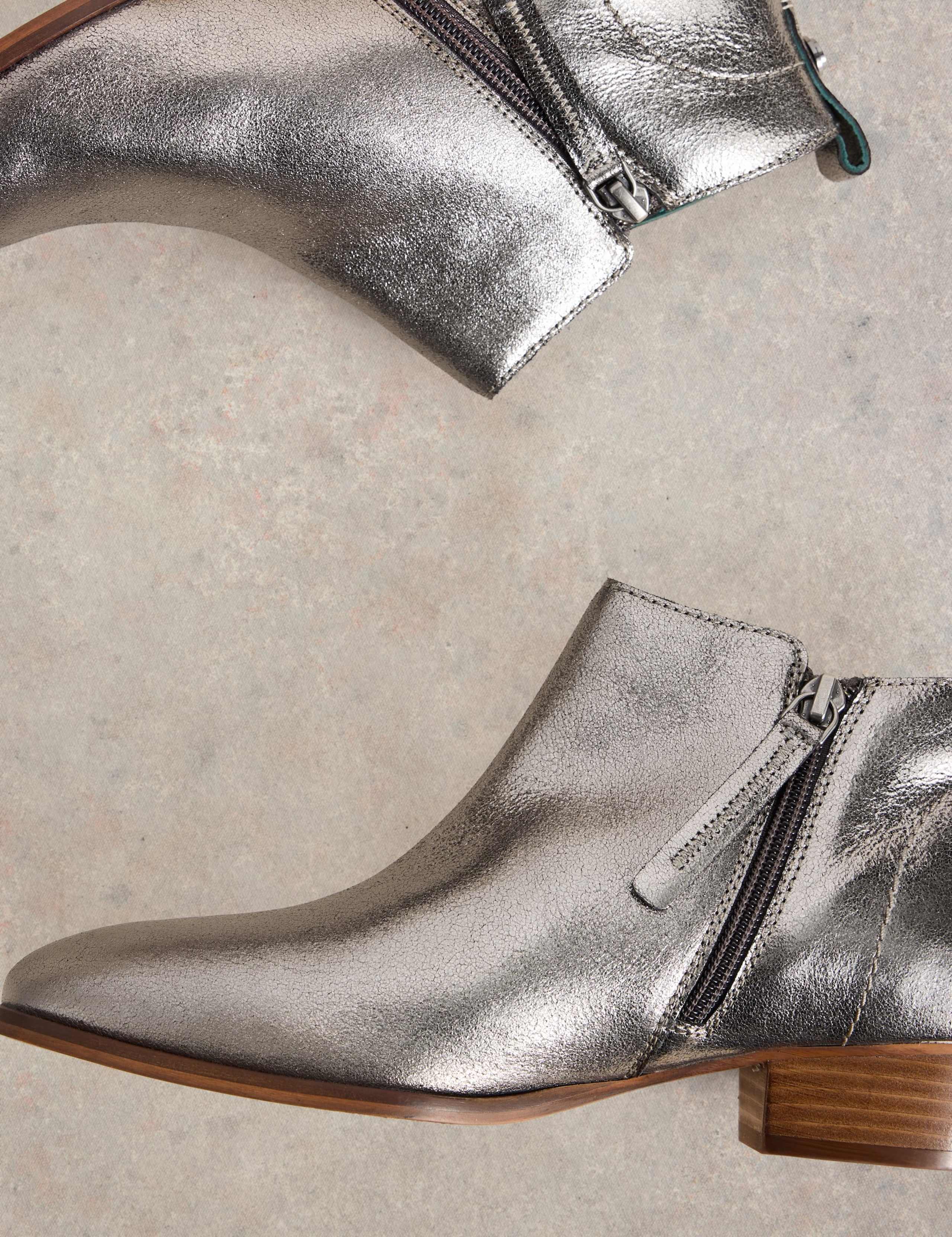 Leather Block Heel Ankle Boots 4 of 4