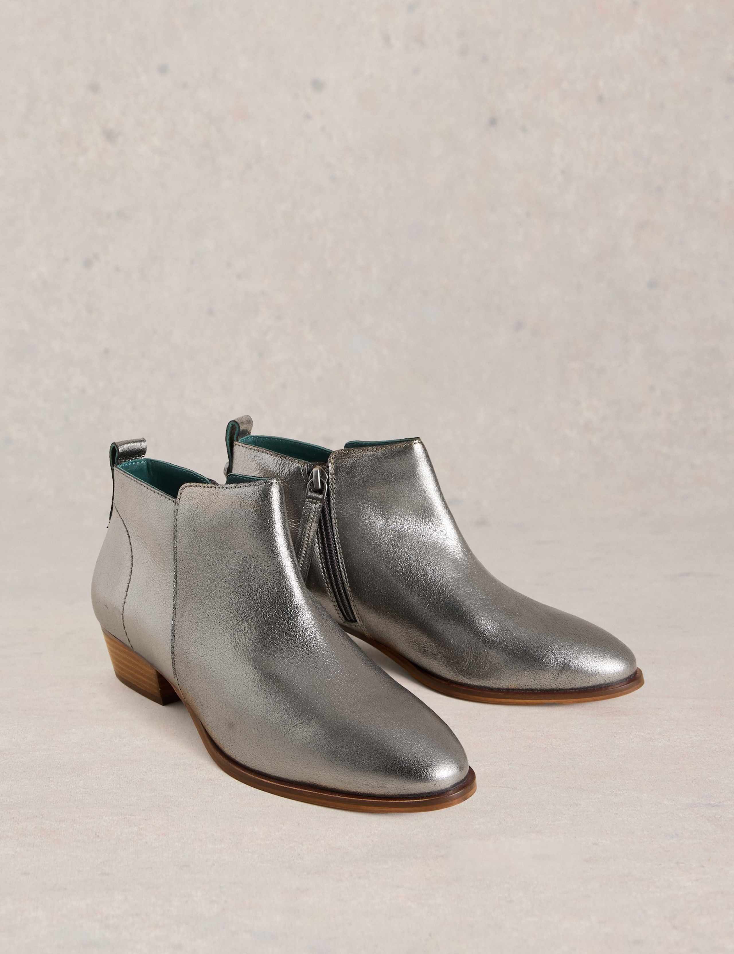 Leather Block Heel Ankle Boots 2 of 4