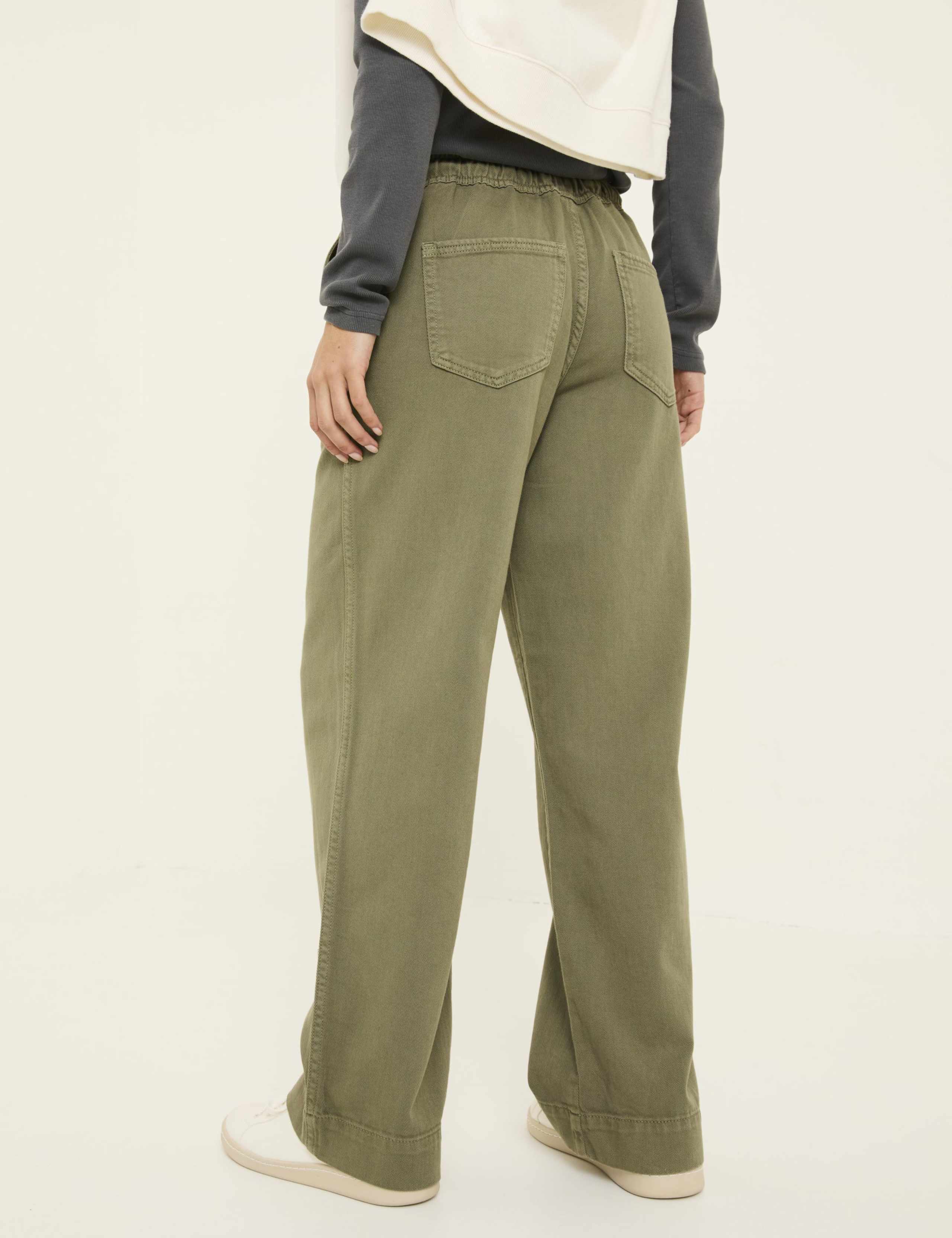 Pure Cotton Drawstring Wide Leg Trousers 4 of 5