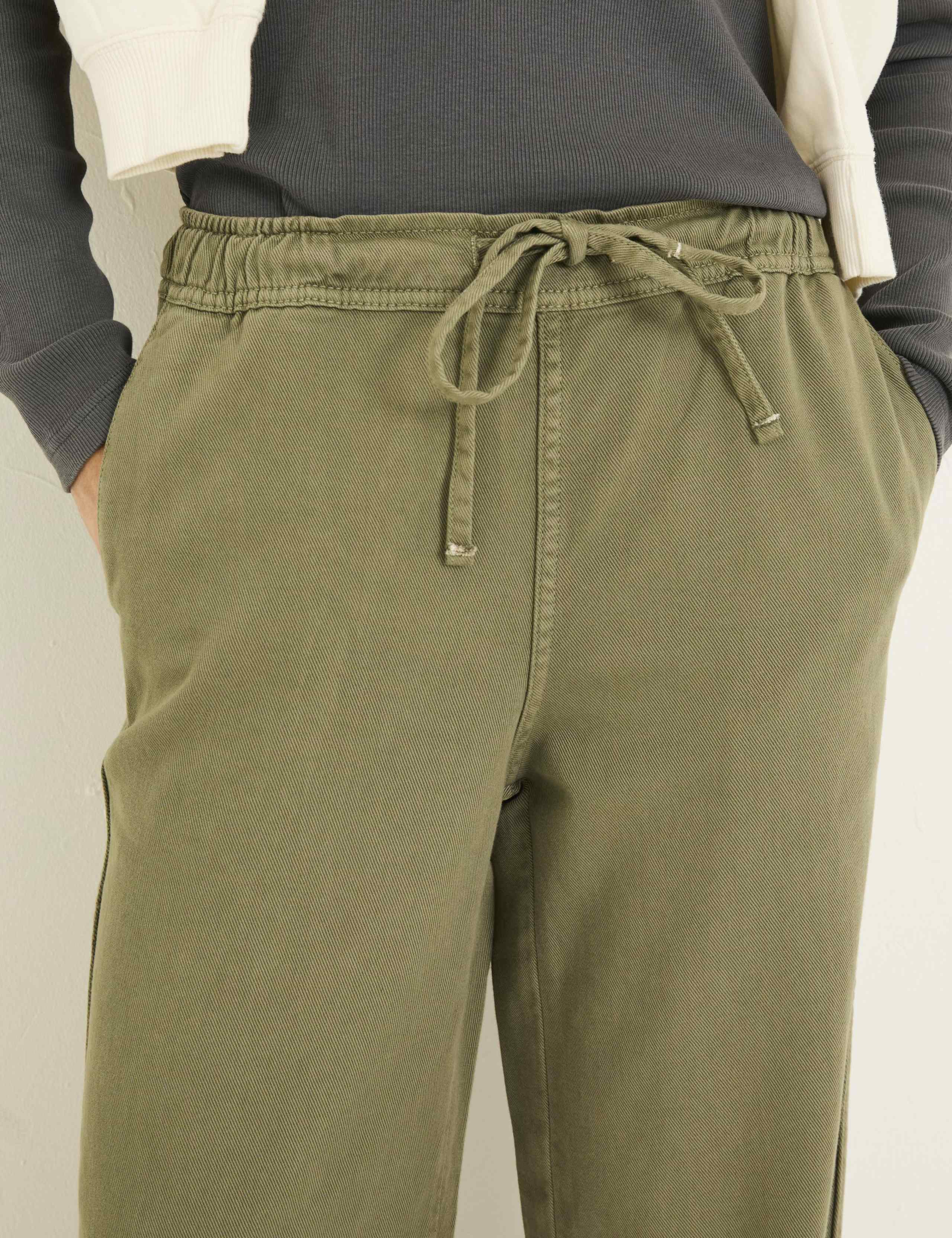 Pure Cotton Drawstring Wide Leg Trousers 5 of 5