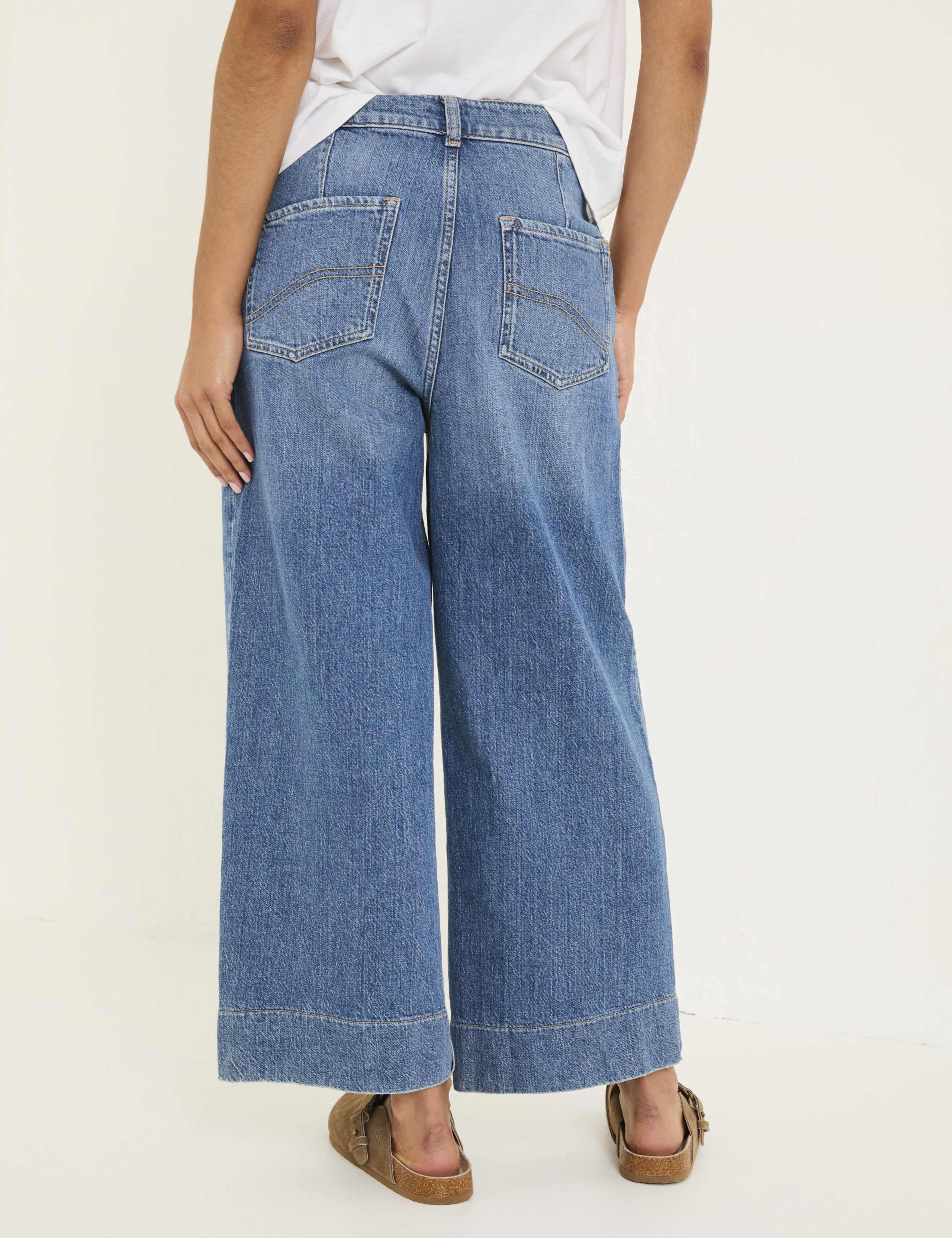 Mid Rise Wide Leg Cropped Jeans 4 of 6