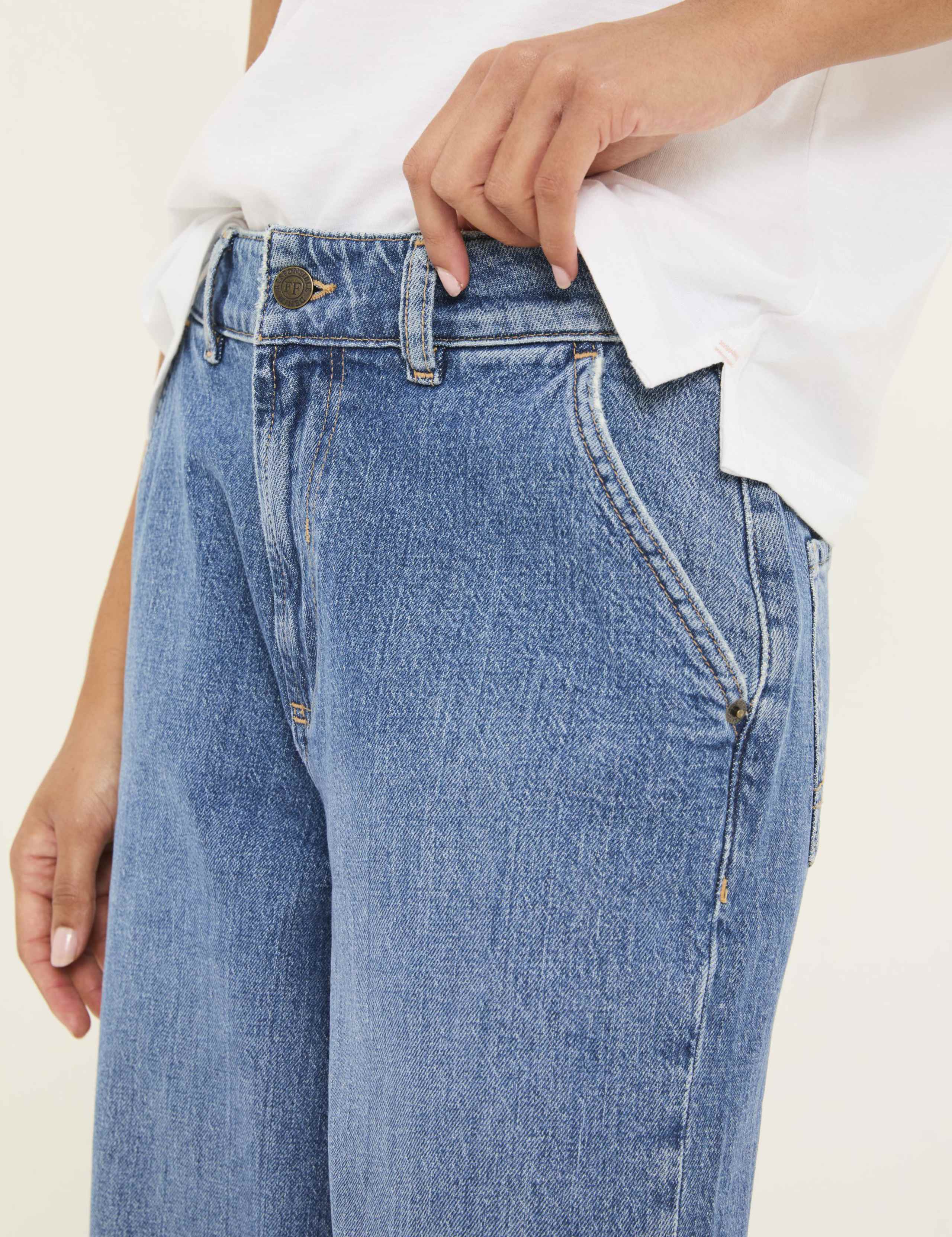 Mid Rise Wide Leg Cropped Jeans 5 of 6