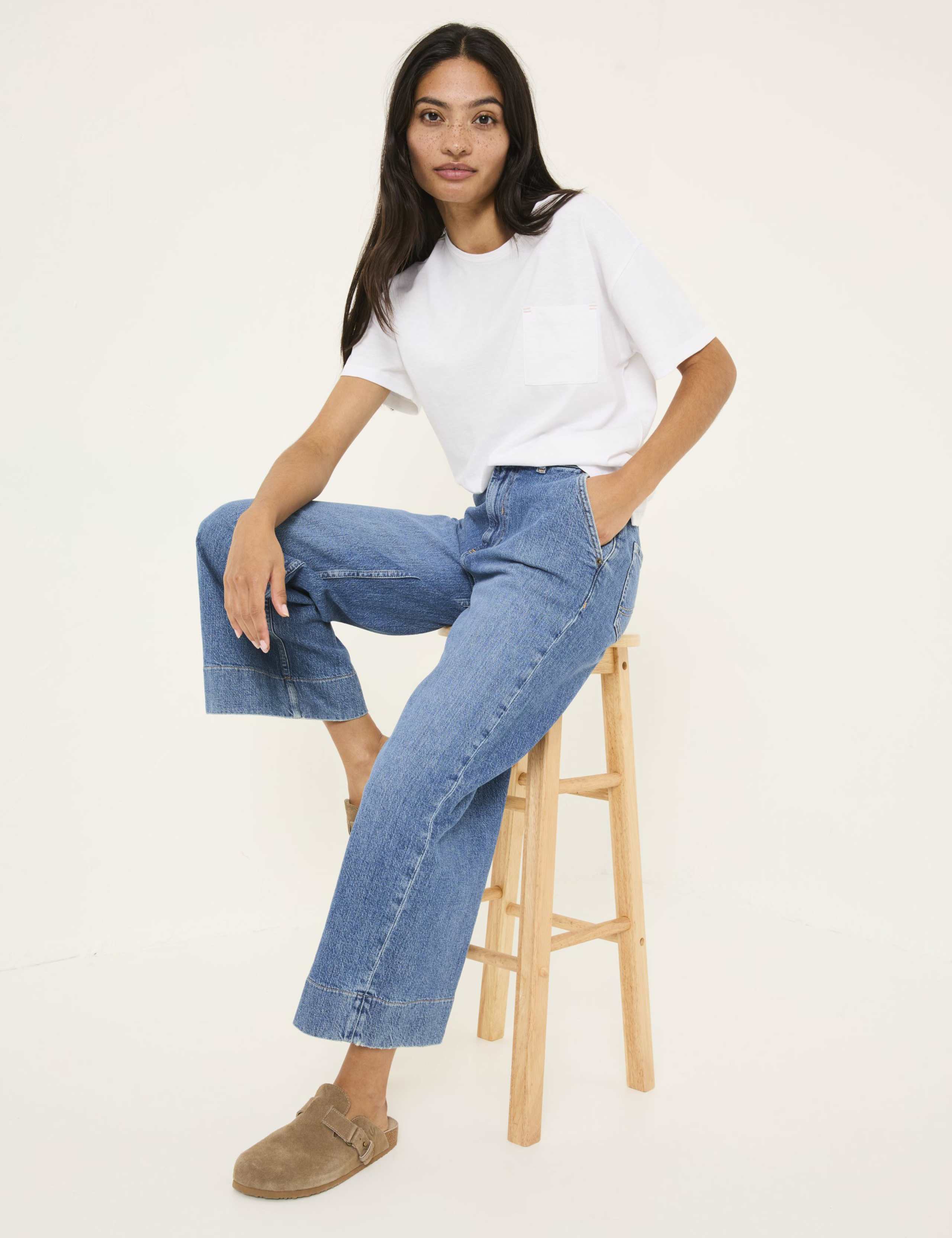 Mid Rise Wide Leg Cropped Jeans 6 of 6