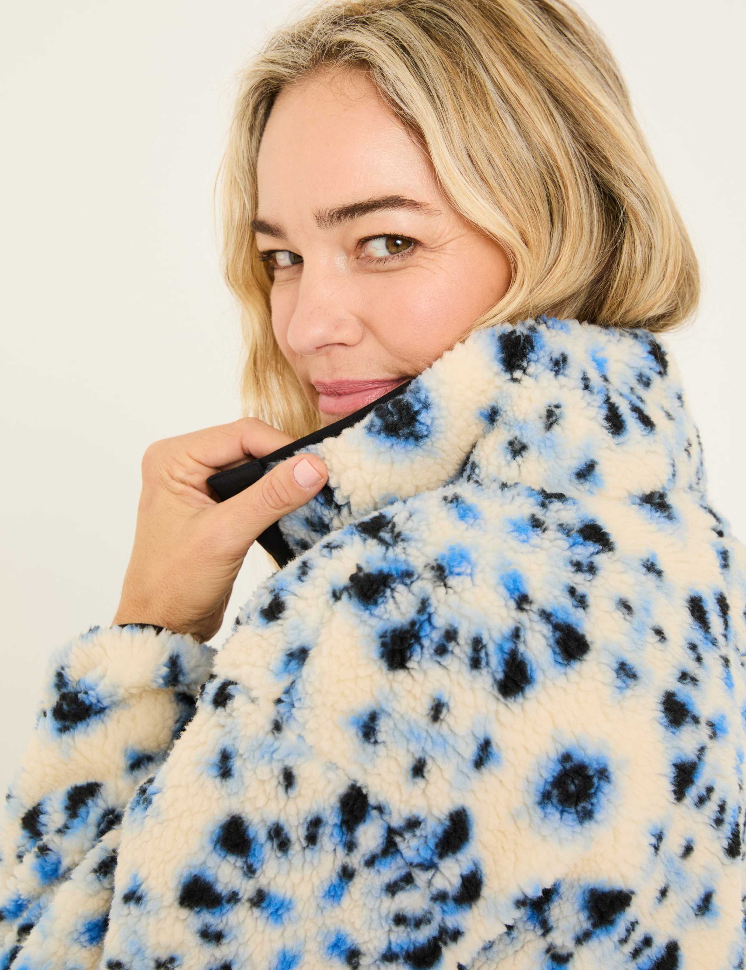 Fleece Printed Funnel Neck Jacket 4 of 5