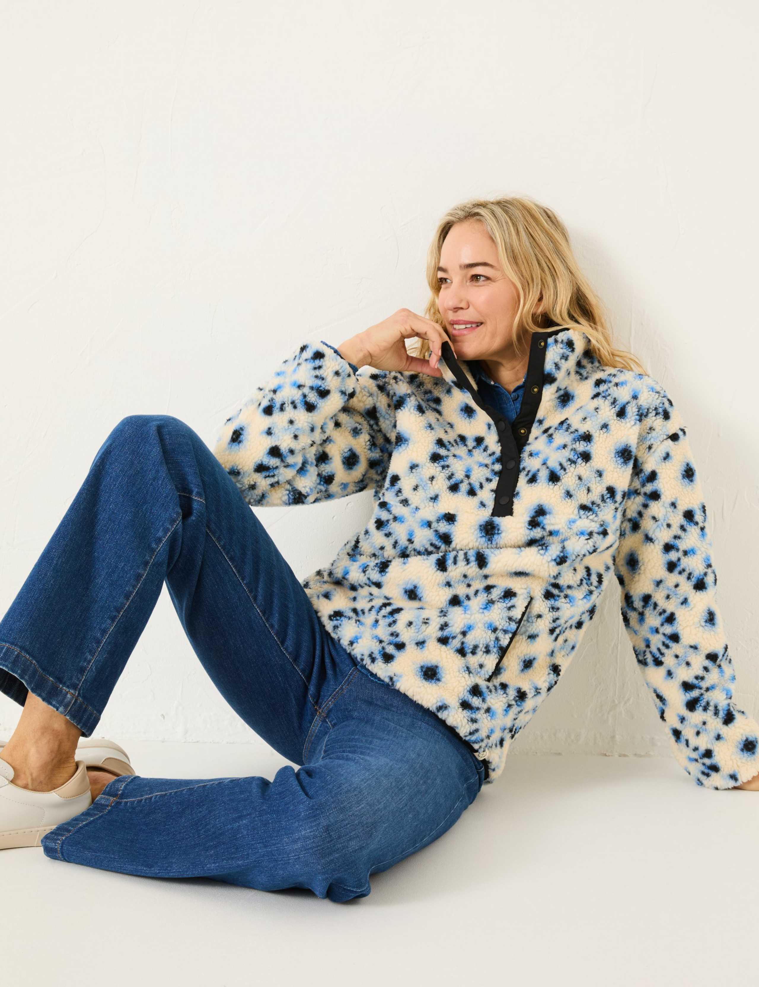 Fleece Printed Funnel Neck Jacket 5 of 5