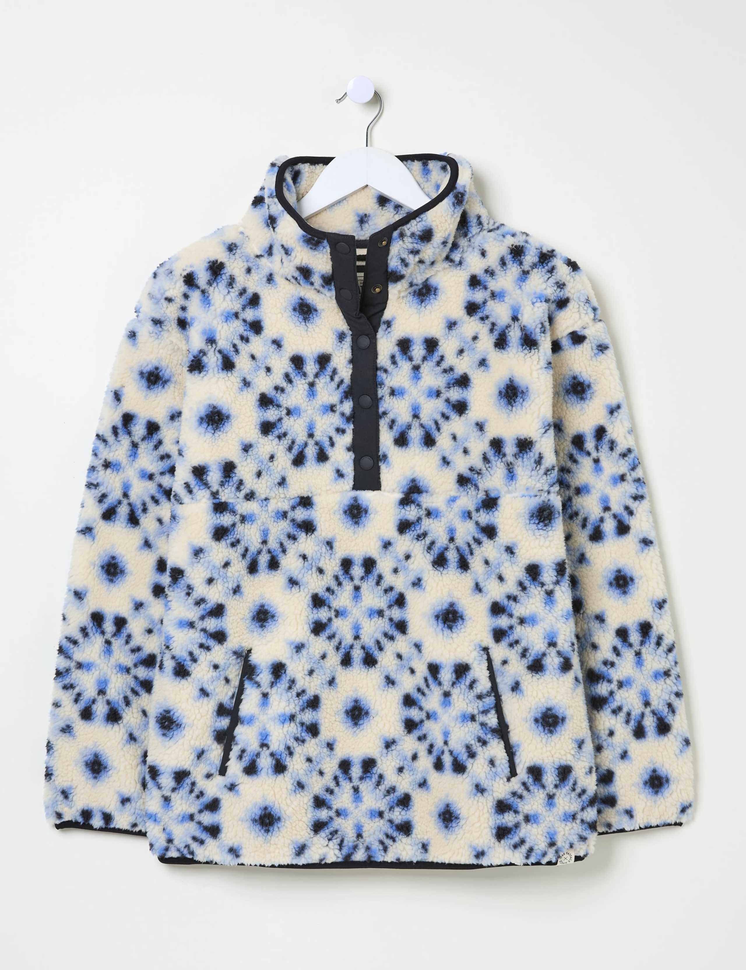 Fleece Printed Funnel Neck Jacket 2 of 5