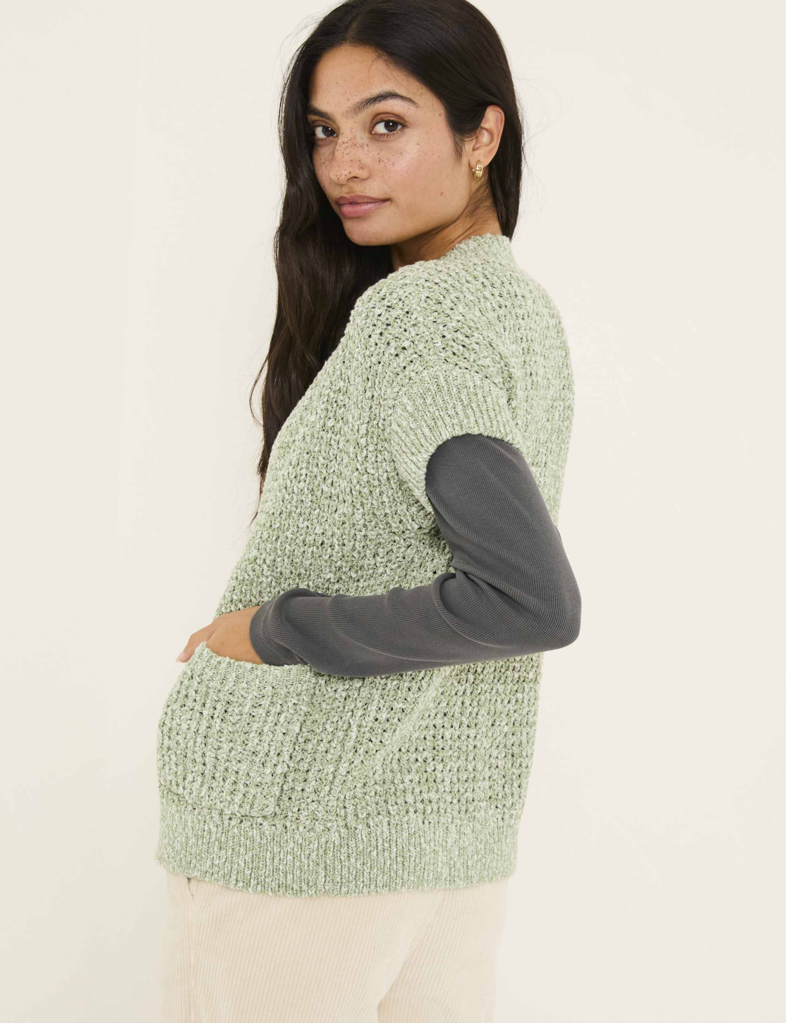 Cotton Rich Edge to Edge Cardigan 4 of 5