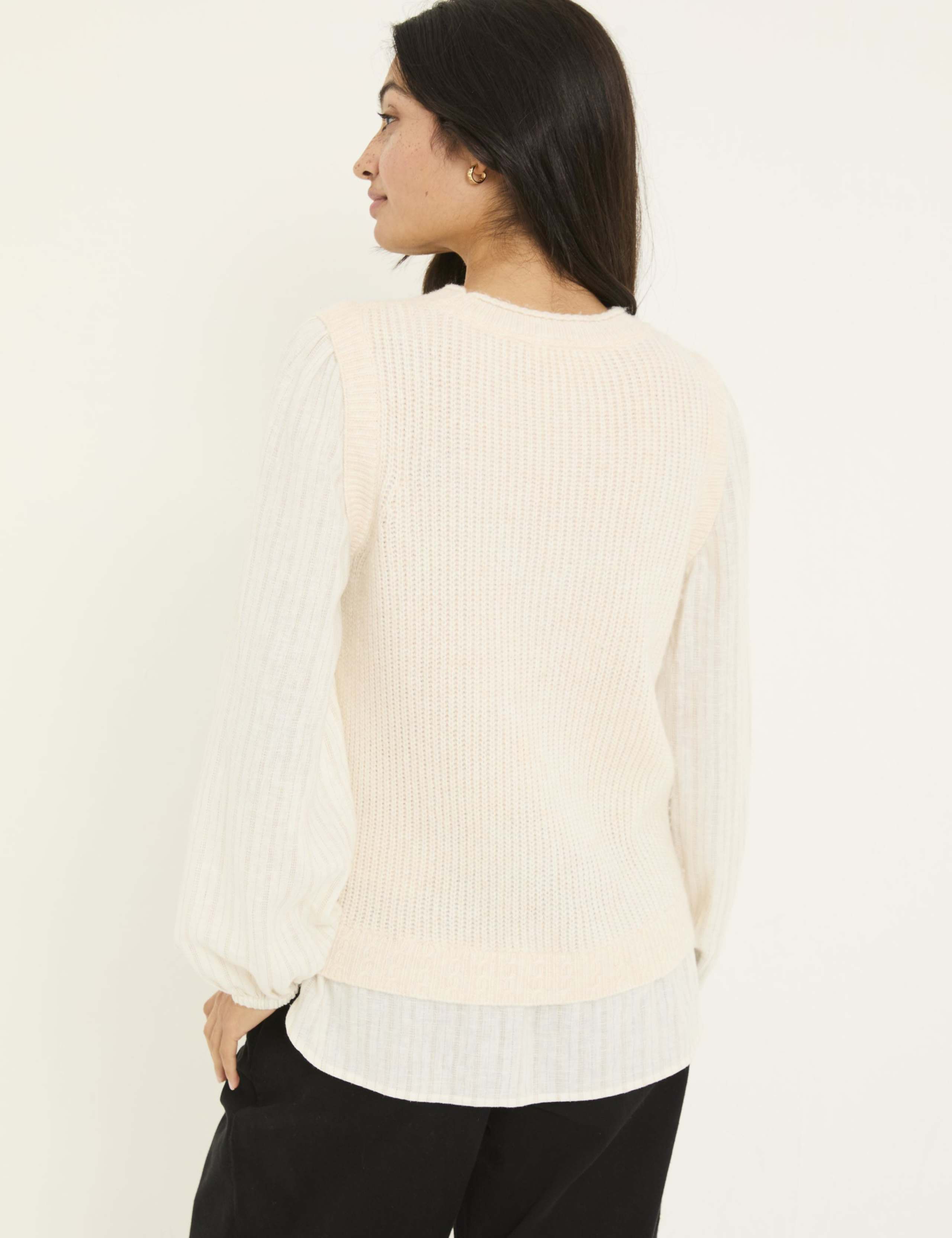 Crew Neck Layered Knitted Top 3 of 5