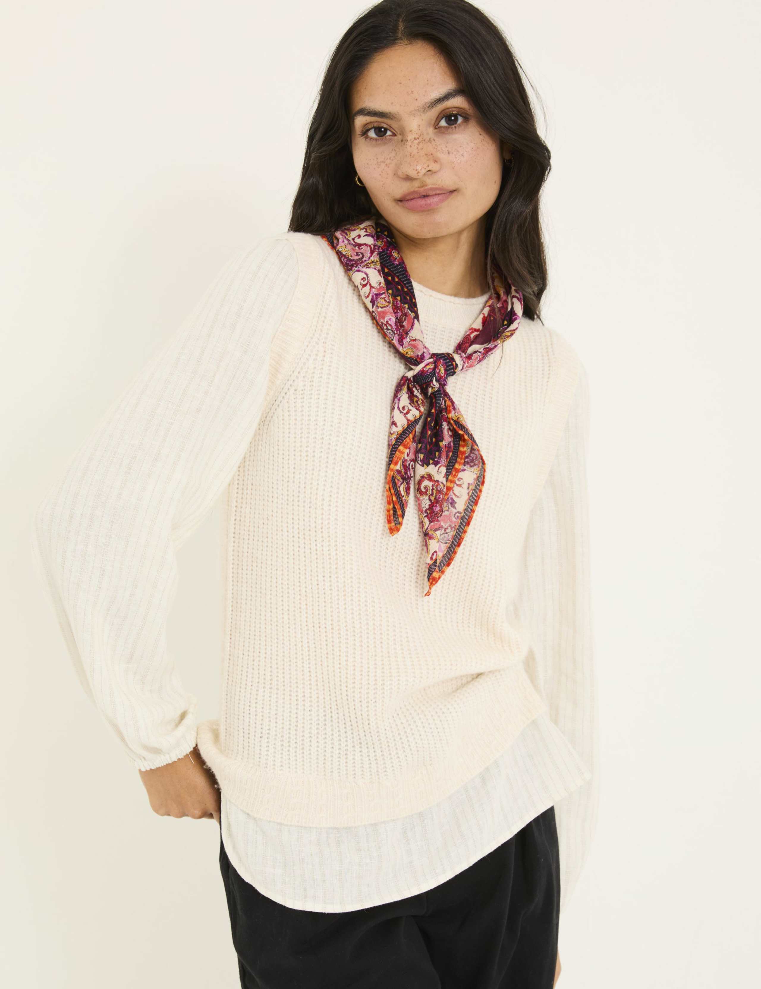 Crew Neck Layered Knitted Top 4 of 5
