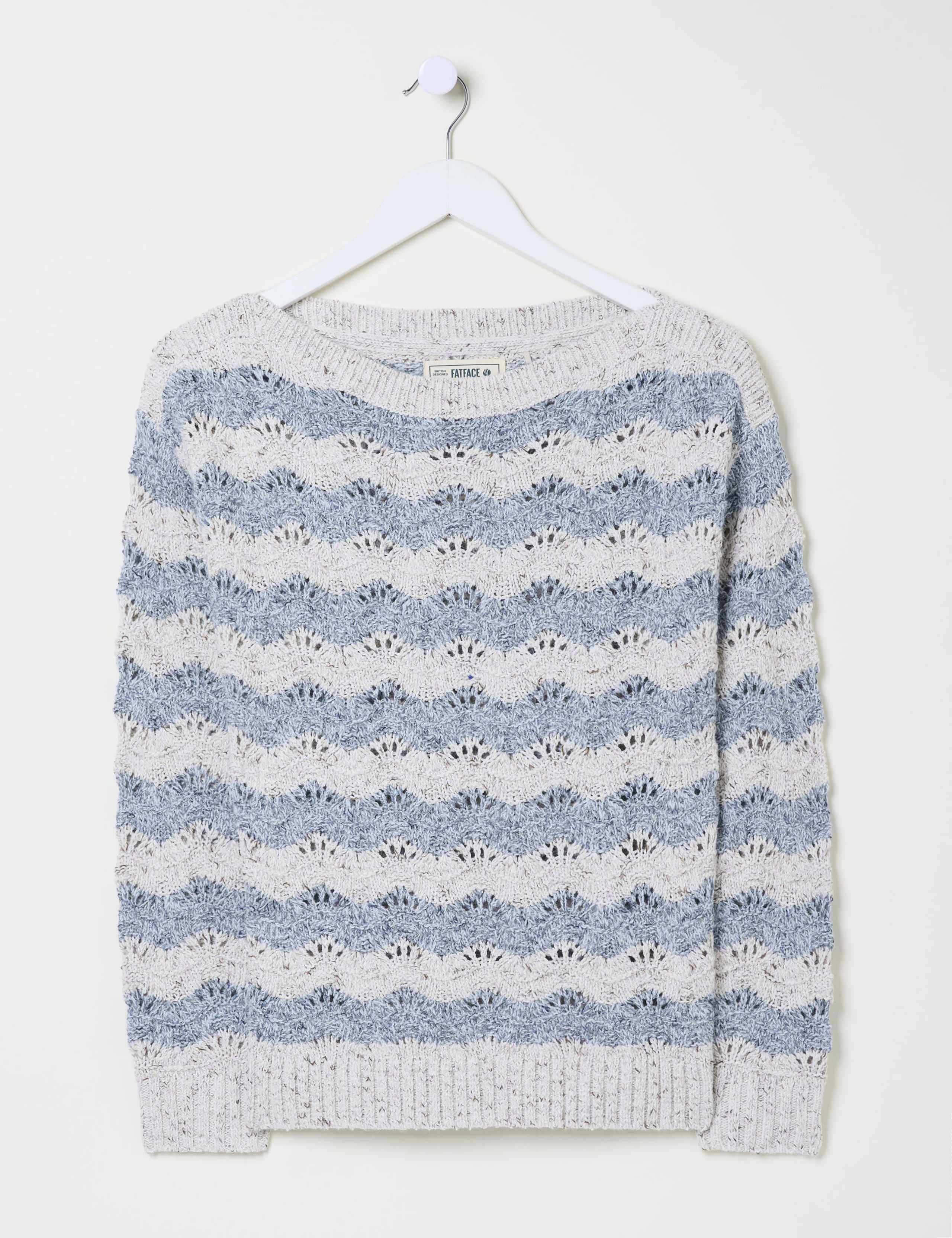 Pointelle Striped Slash Neck Jumper 2 of 5