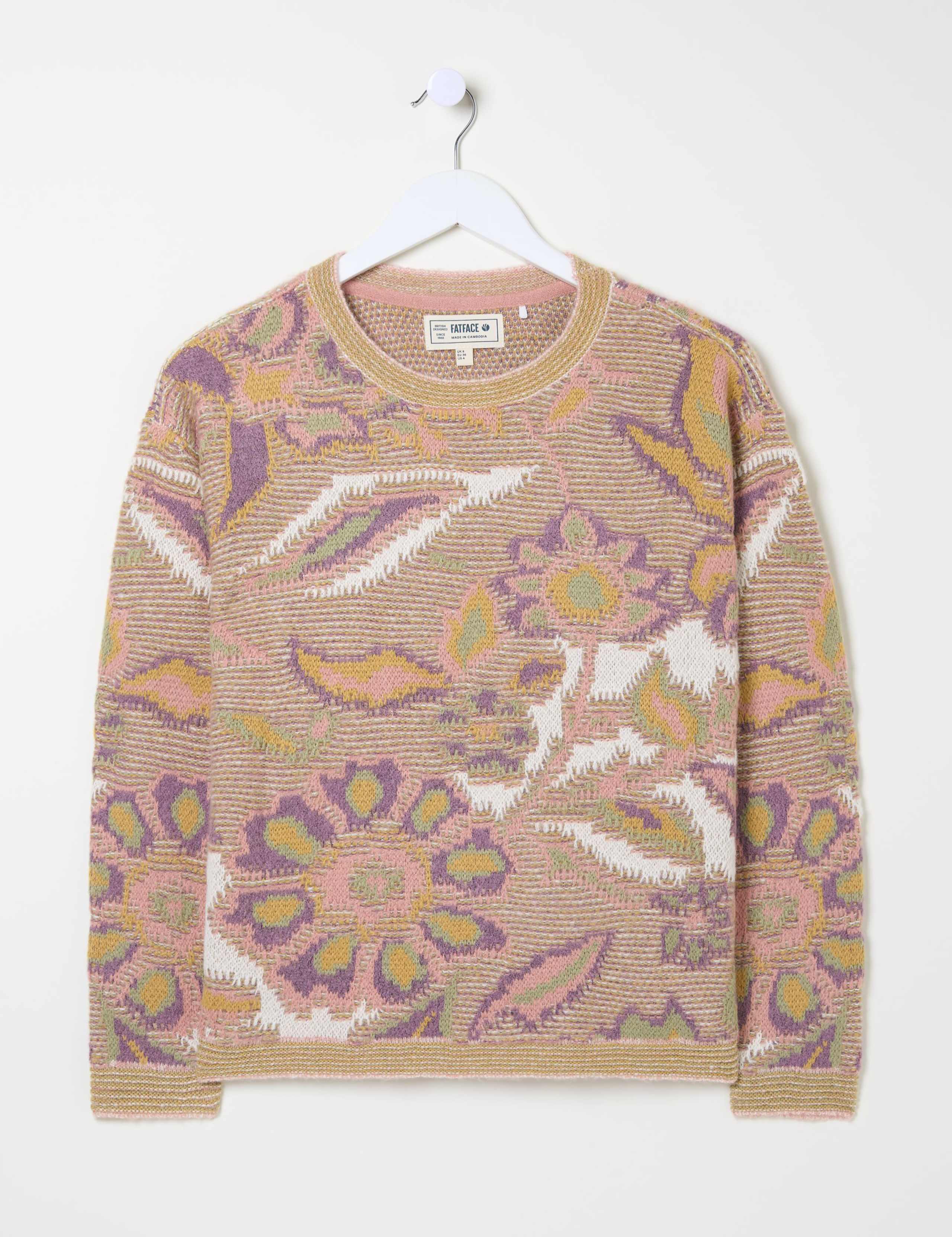 Floral Crew Neck Jumper with Wool 2 of 4
