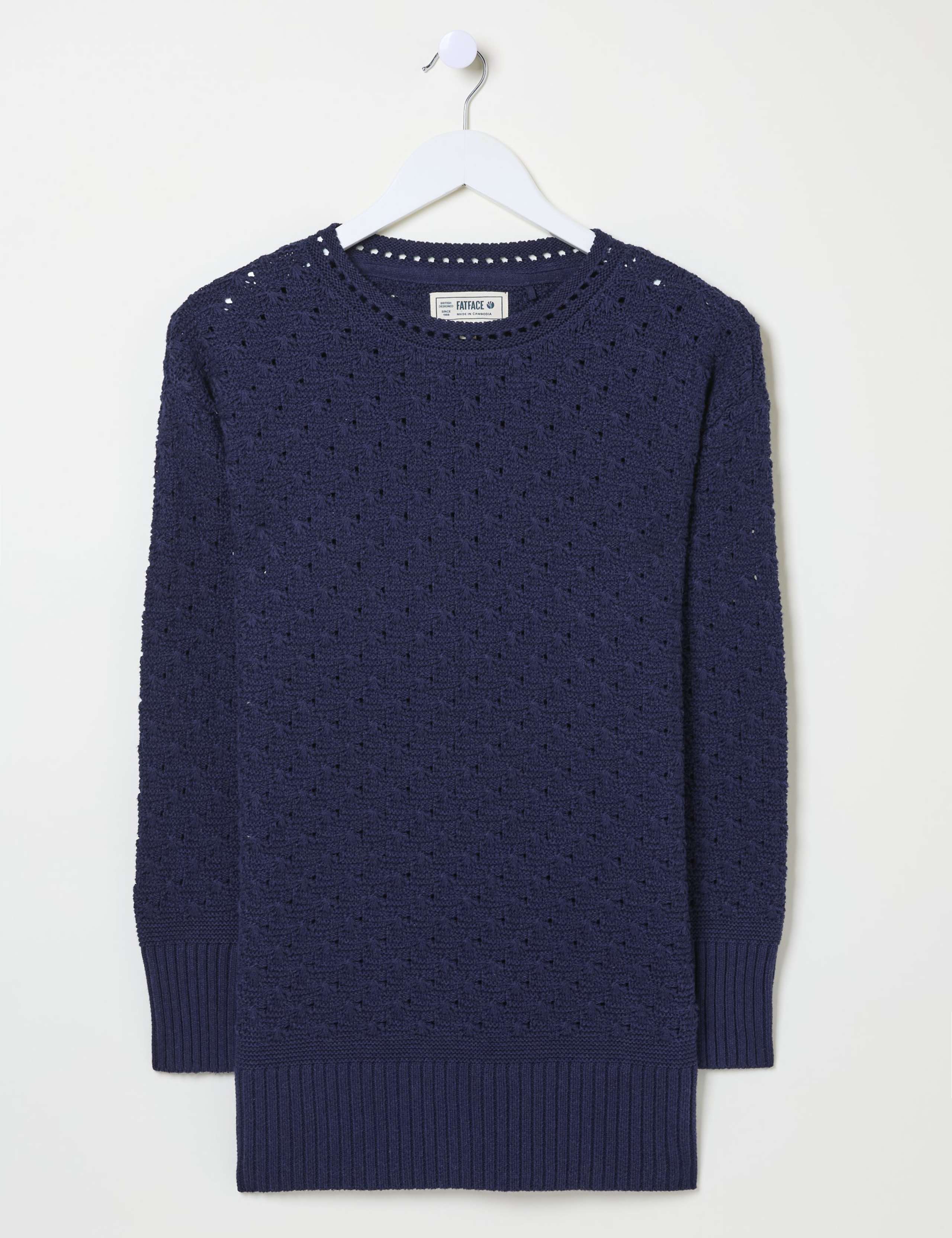 Pure Cotton Textured Crew Neck Jumper 2 of 5