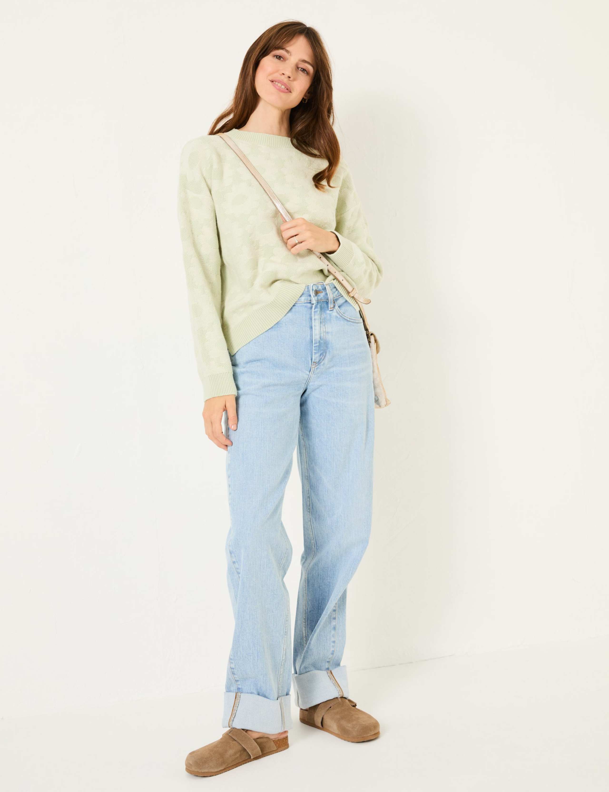 Cotton Rich Floral Crew Neck Jumper 3 of 6