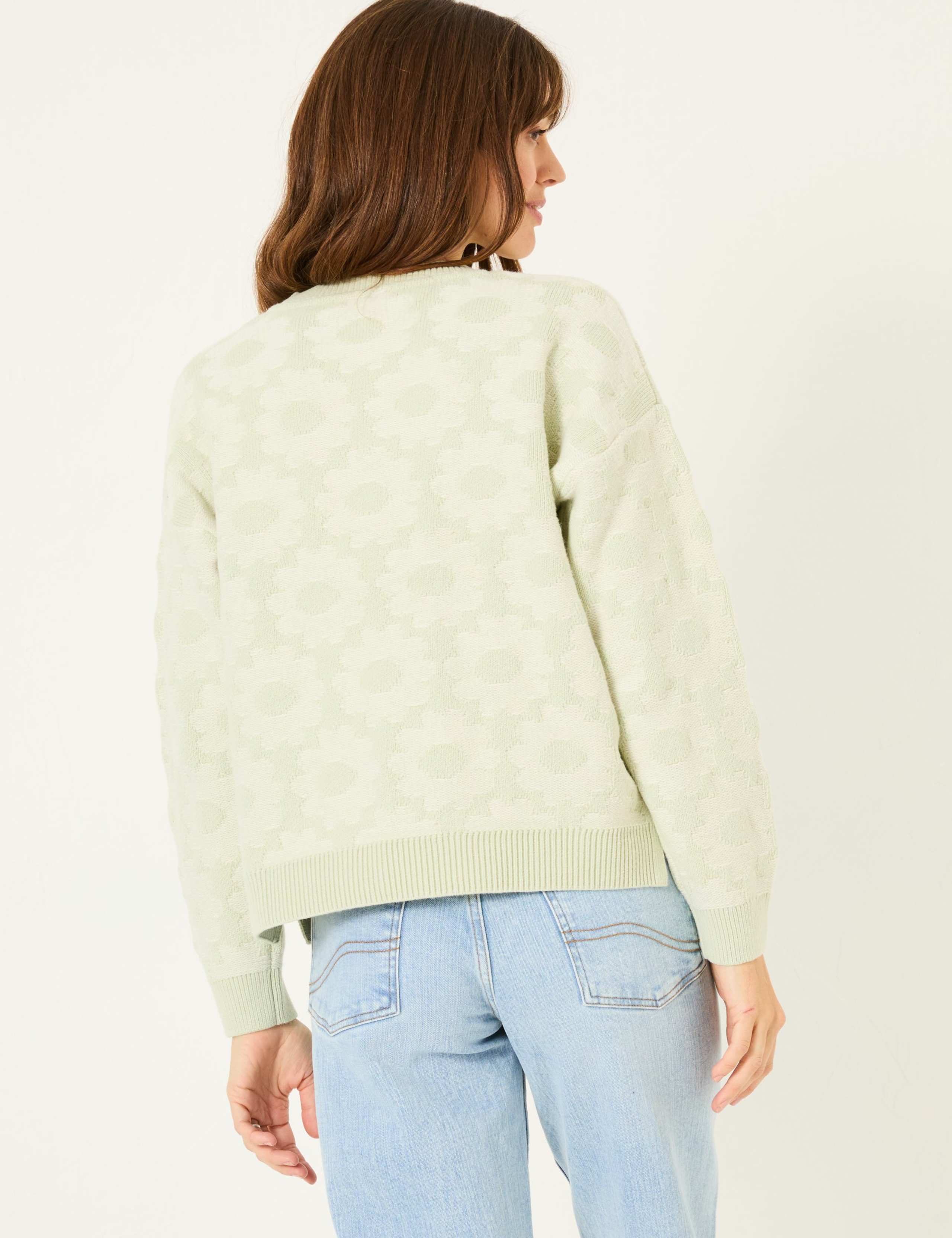 Cotton Rich Floral Crew Neck Jumper 4 of 6