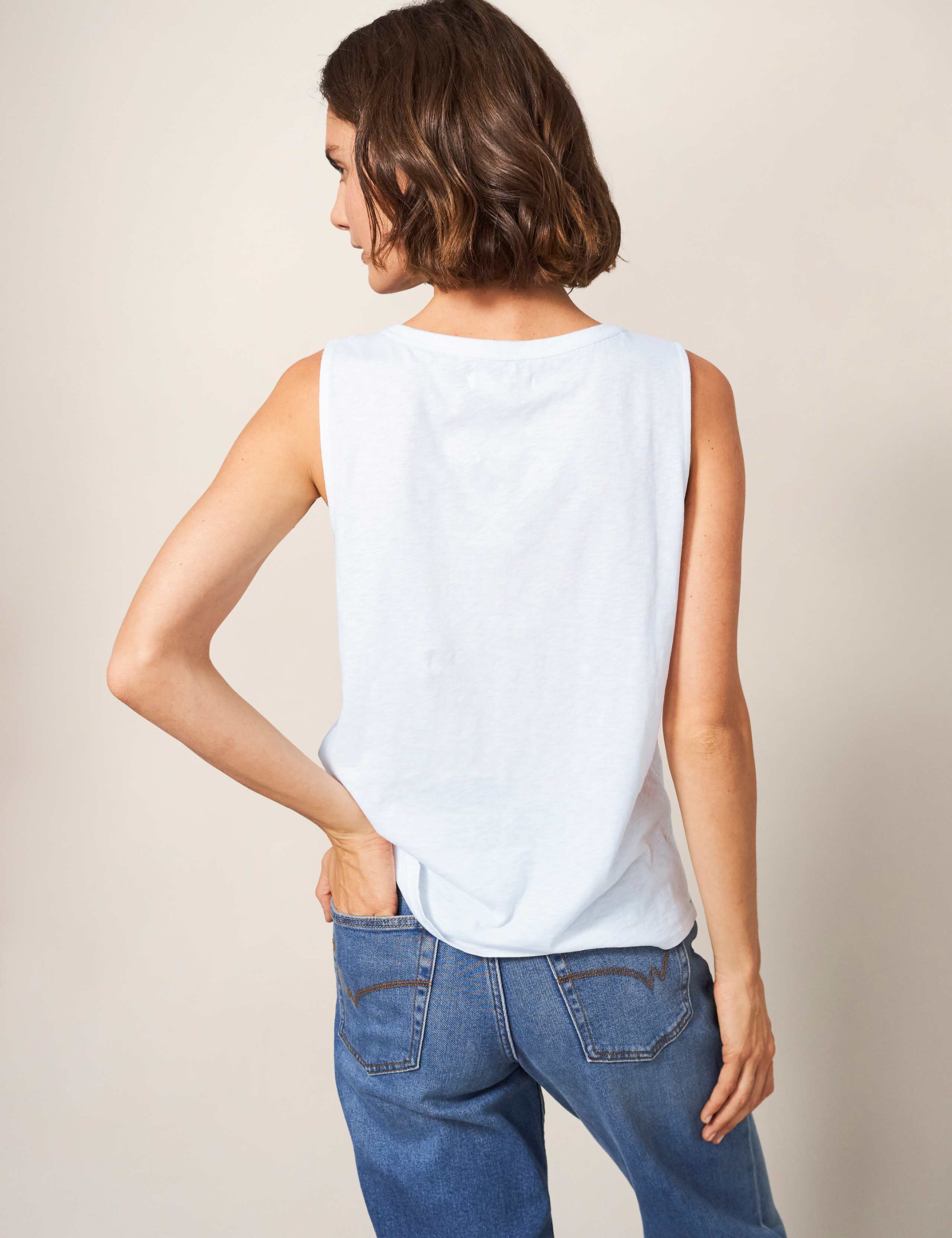 Pure Cotton Notch Neck Vest Top 3 of 6