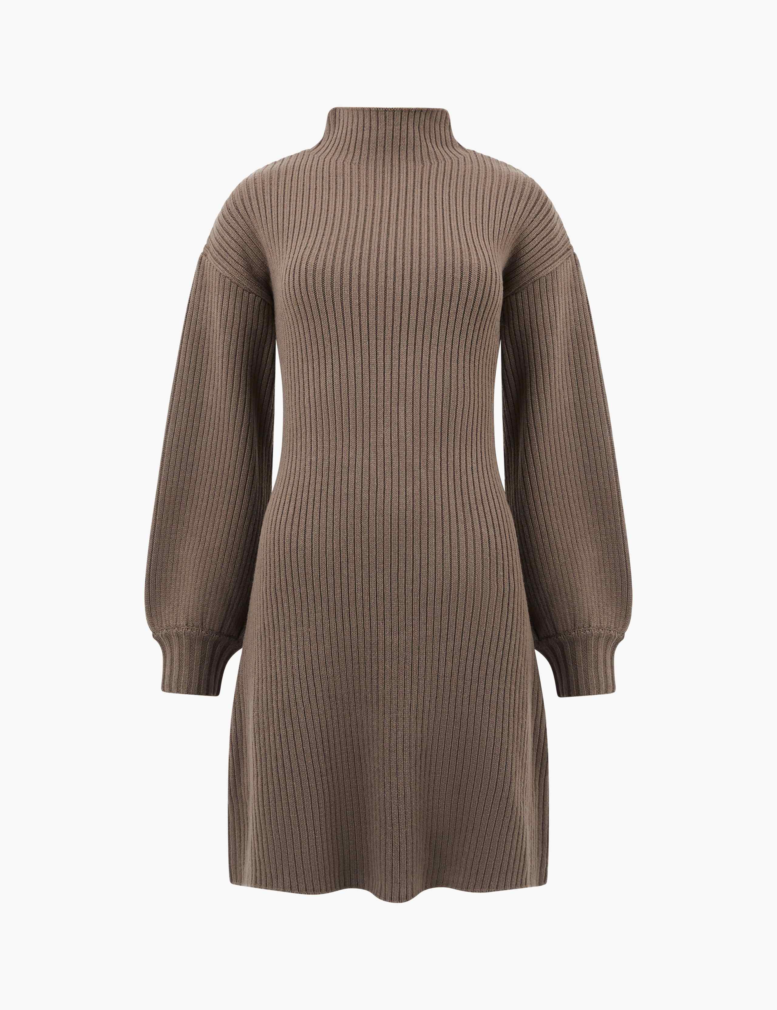Ribbed Knitted High Neck Mini Dress 2 of 4