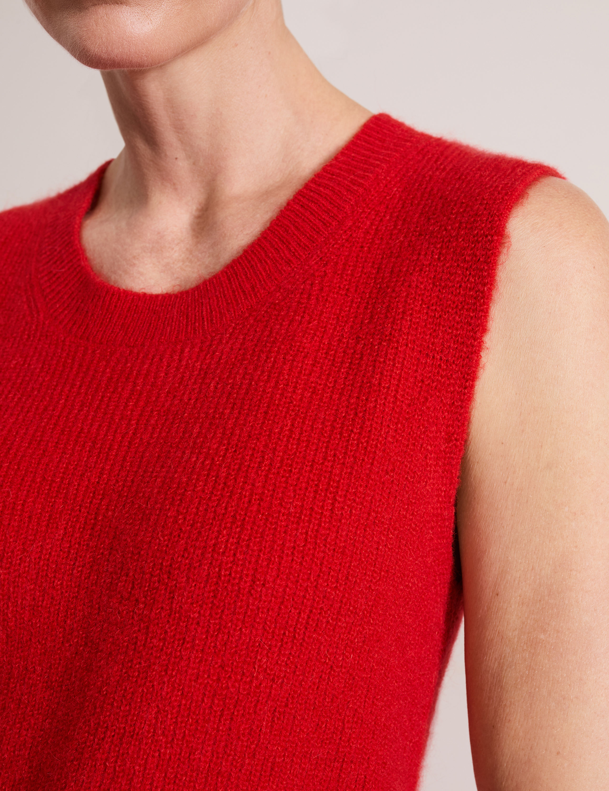 Ribbed Crew Neck Vest Top With Wool 7 of 9