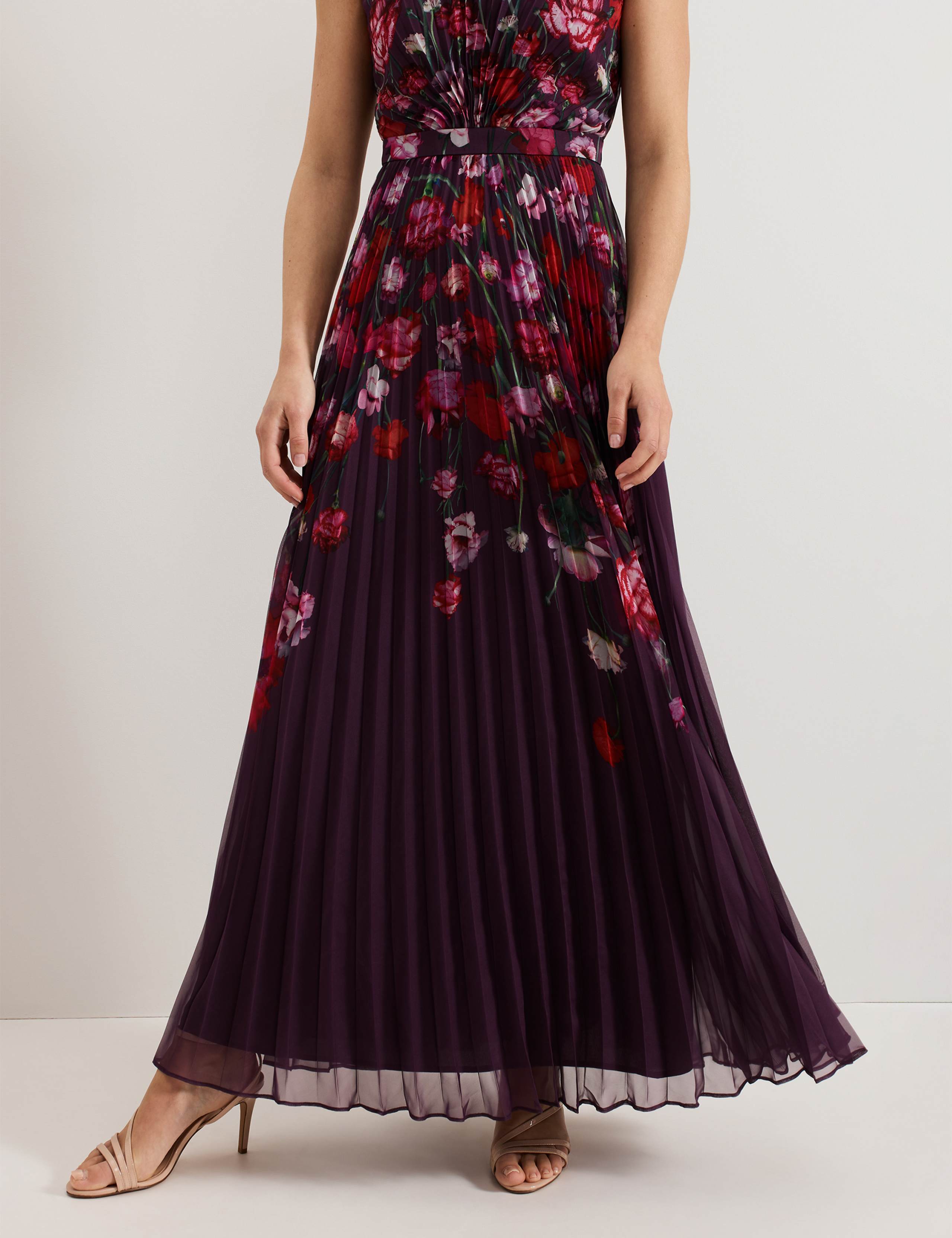 Floral Pleated Maxi Skater Dress 7 of 9