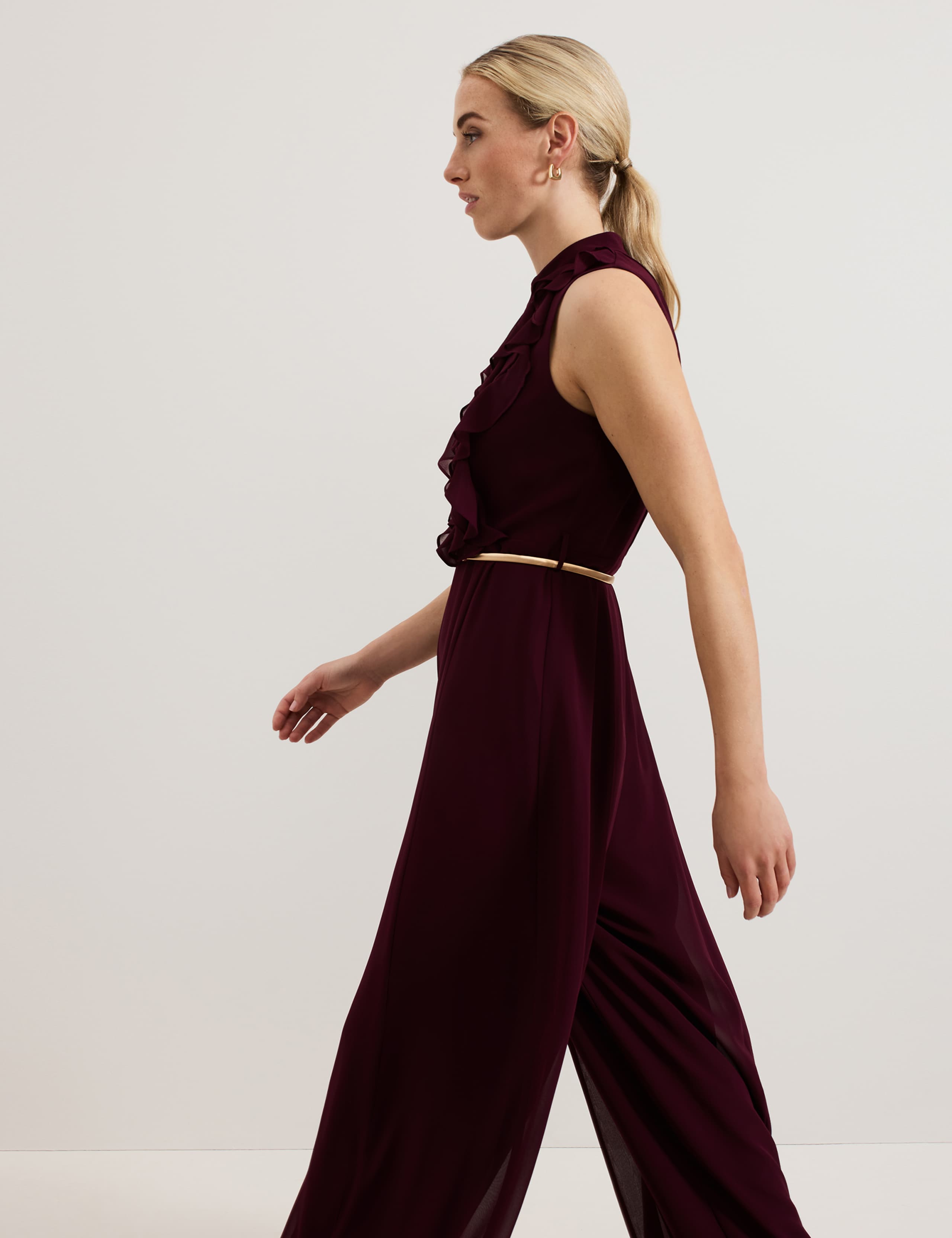Frill Detail Sleeveless Wide Leg Jumpsuit 4 of 7