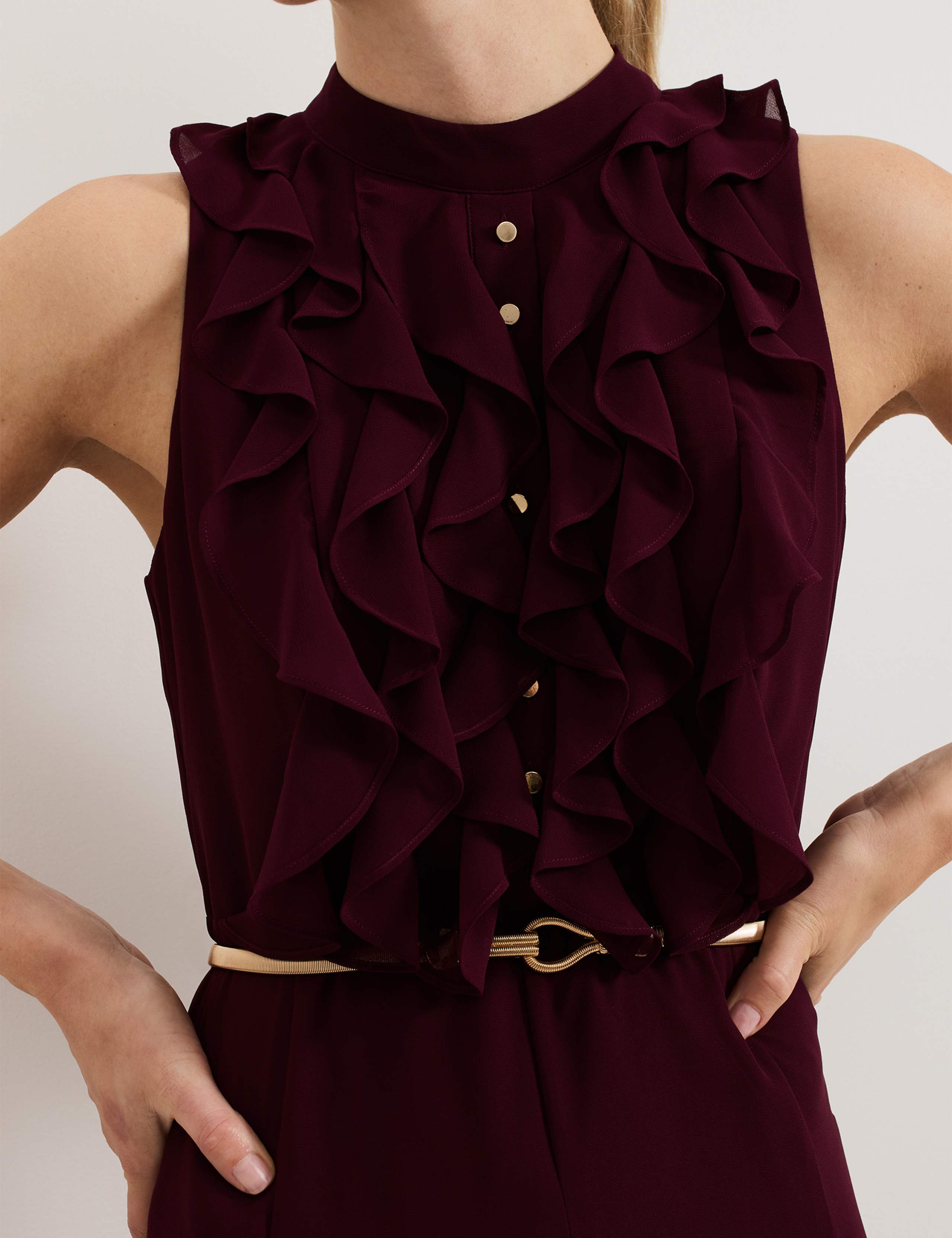 Frill Detail Sleeveless Wide Leg Jumpsuit 6 of 7