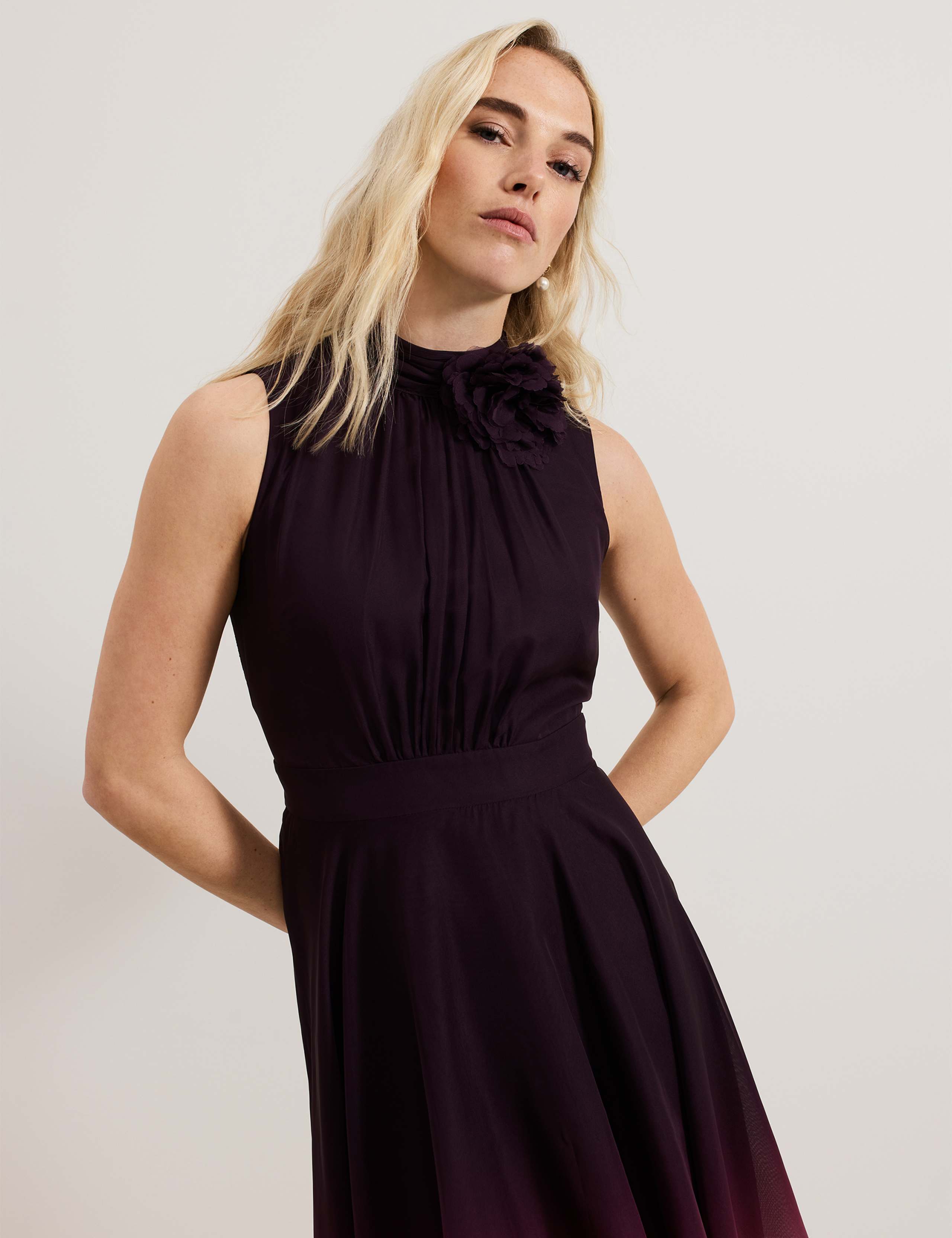 Maybel Ombre High Neck Maxi Skater Dress 5 of 9